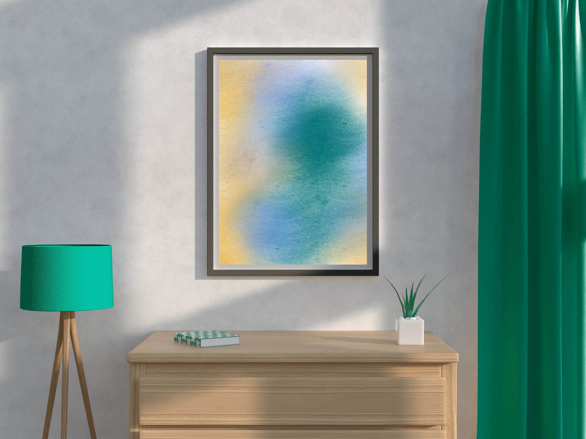 Green Blue Brown Matte Background Wall Art - beink online art store