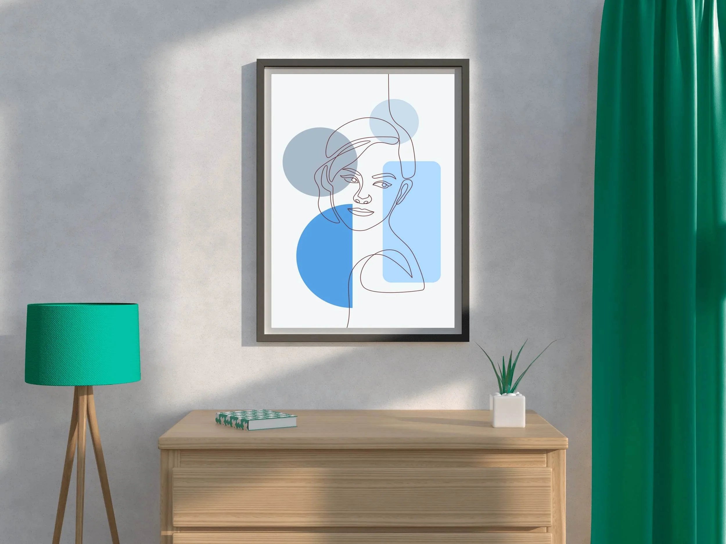 Minimal Face Of a European Girl Wall Art - beink online art store