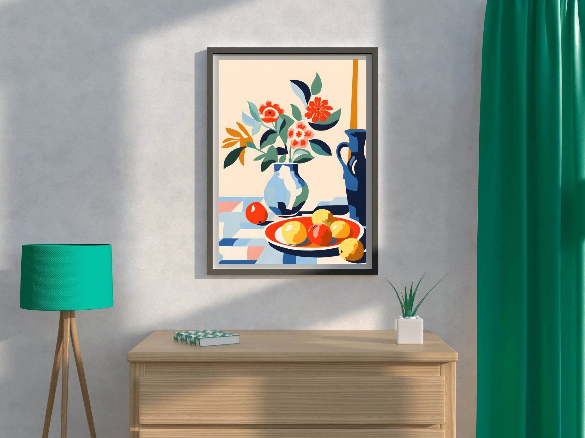 Painting a Fruit Plate Next To a Vase - beink online art store