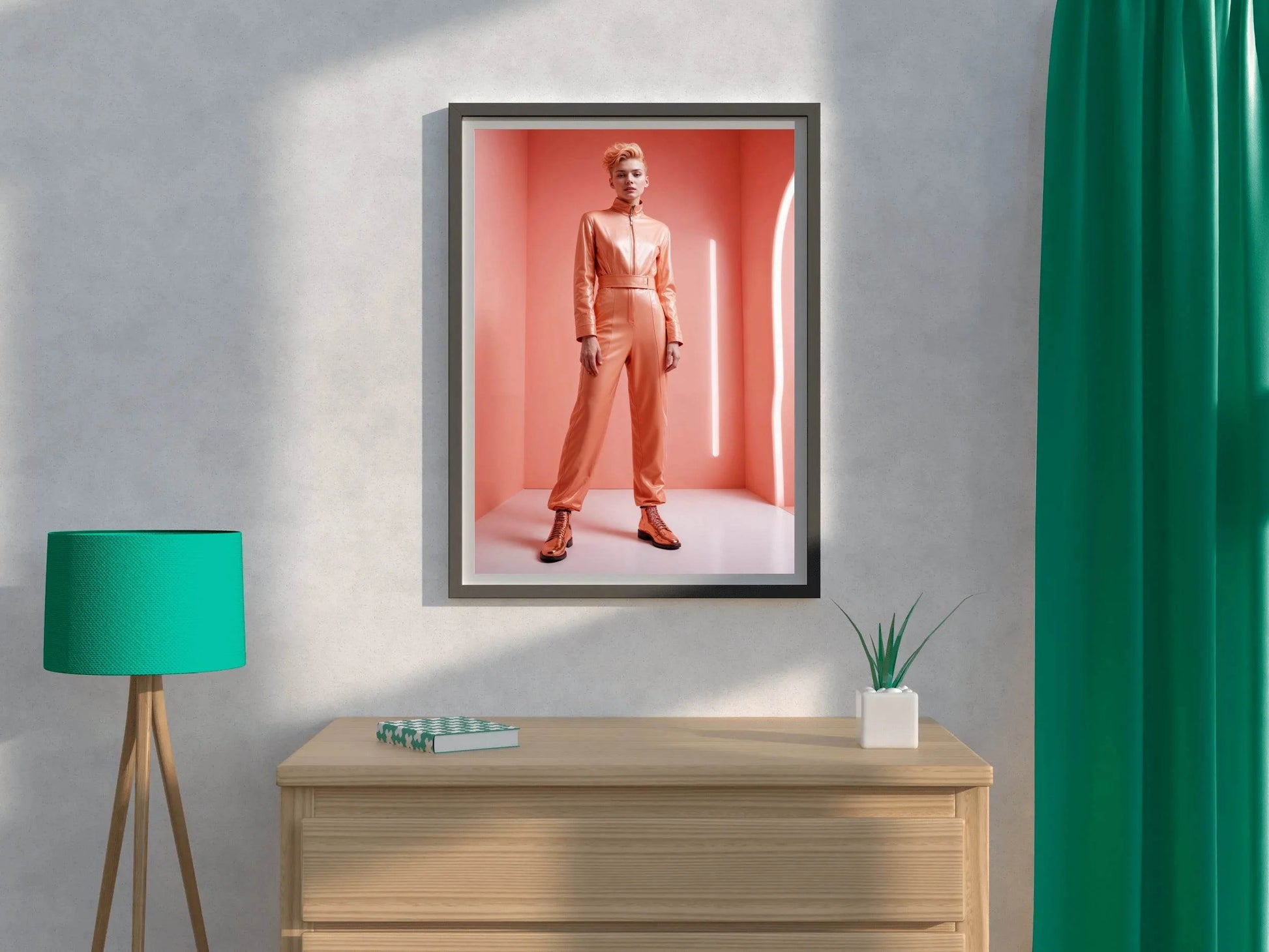 Lady Gaga Light Orange Dress Wall Art - beink online art store