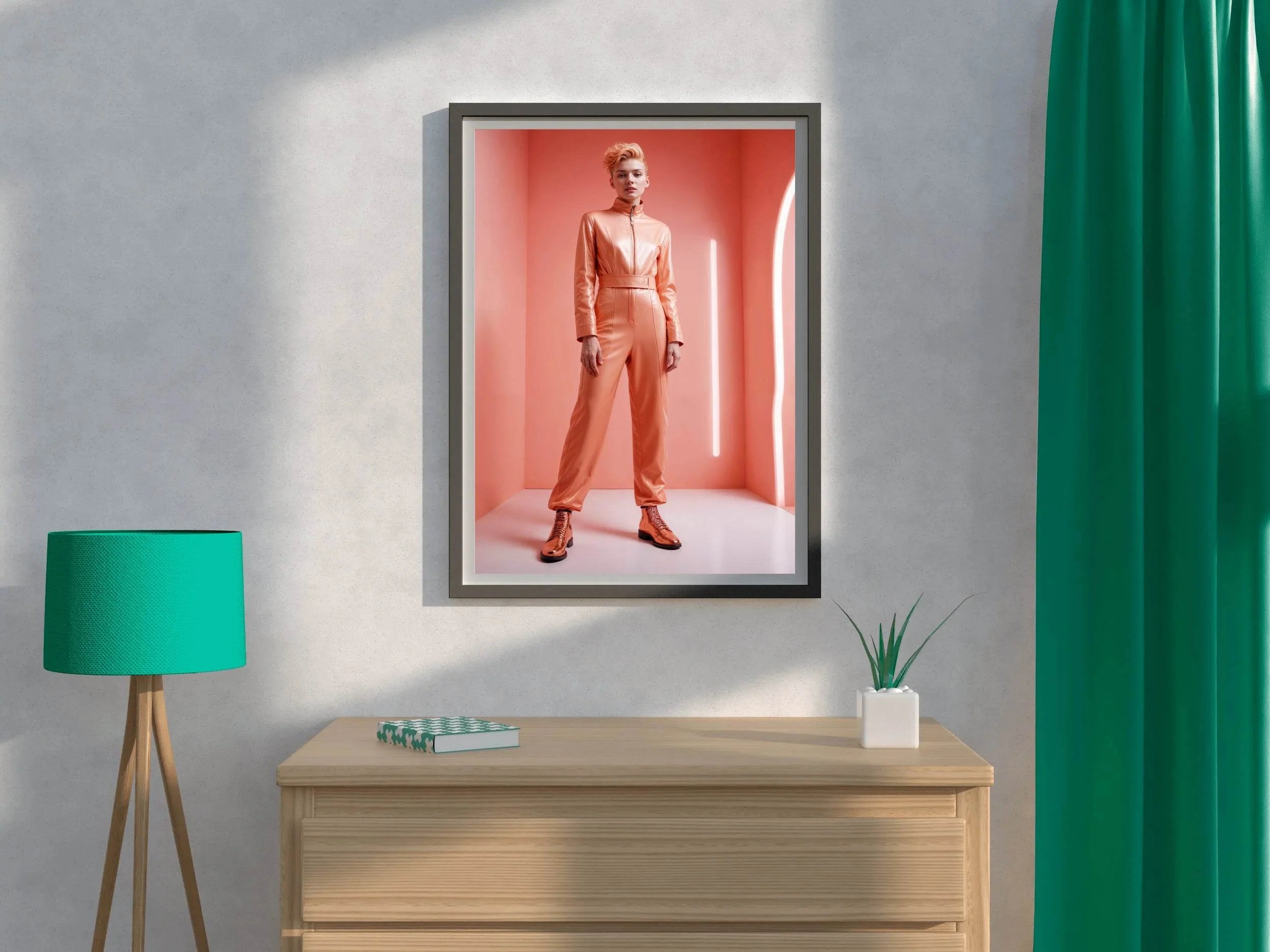 Lady Gaga Light Orange Dress Wall Art - beink online art store