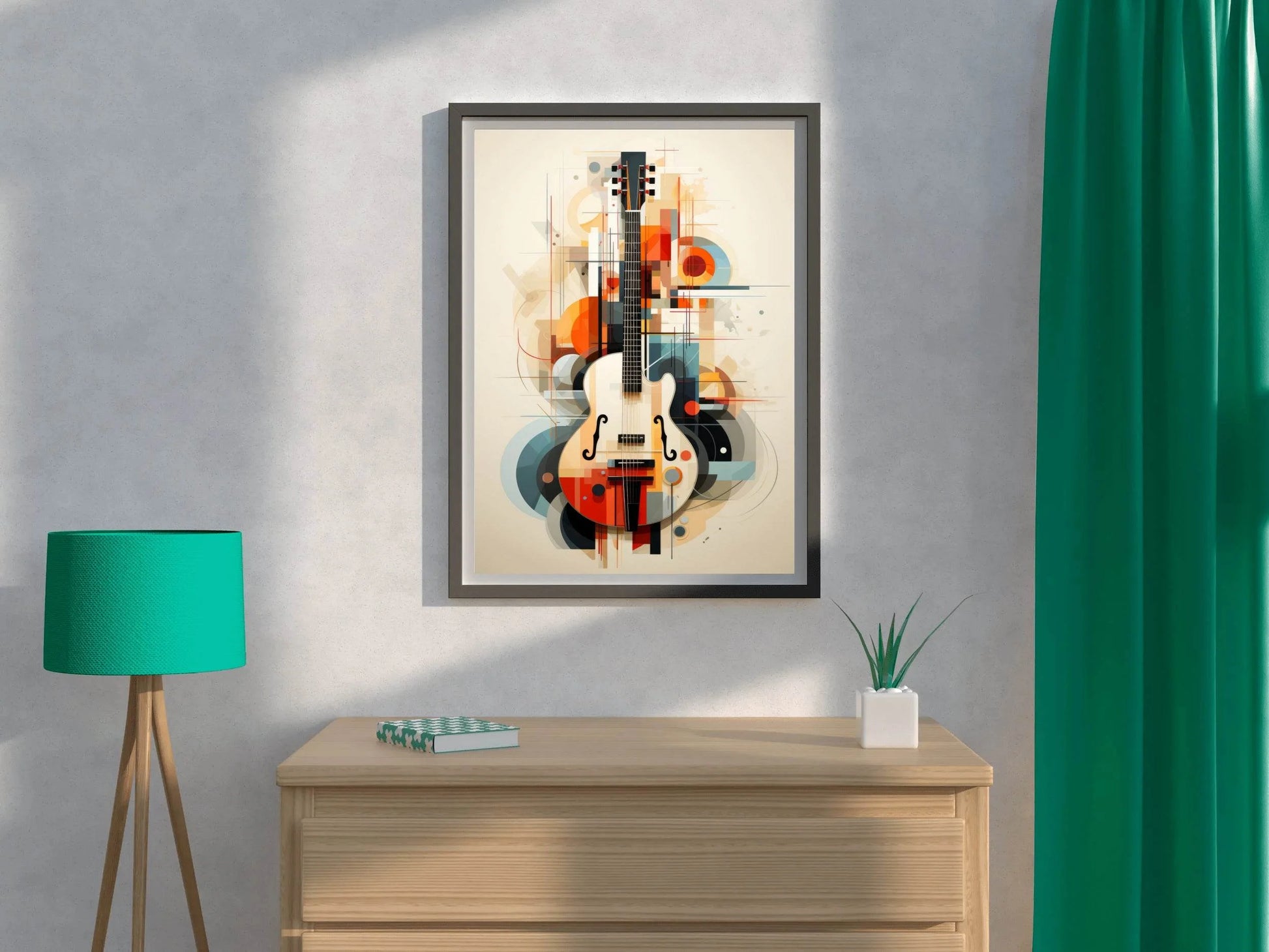 Guitar With Graphic Design Wall Art - beink online art store