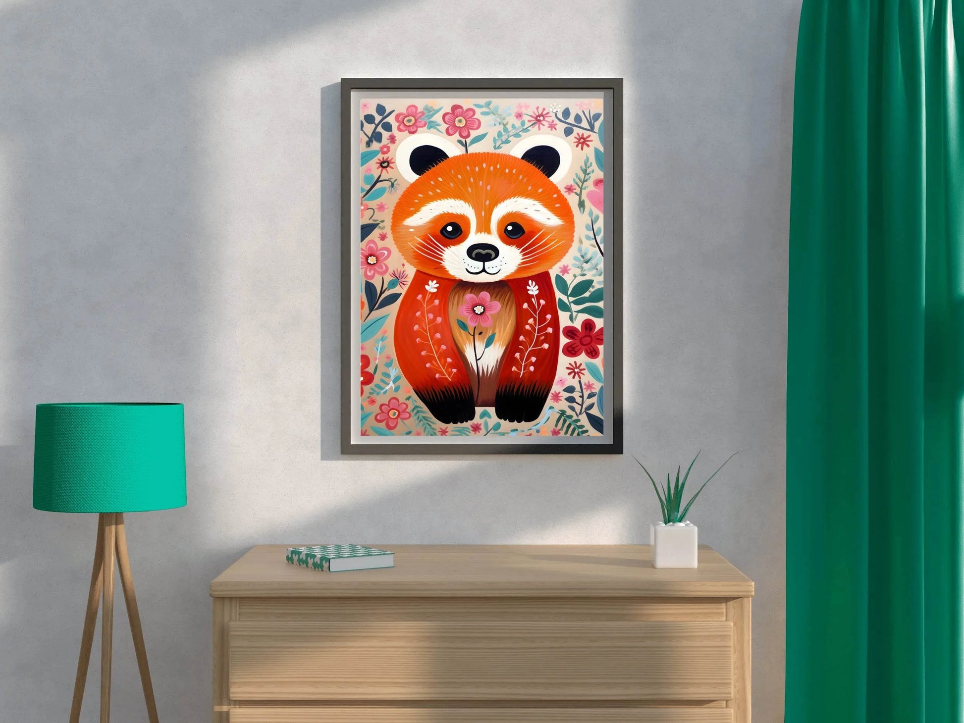 Cartoonish Red Panda Wall Art - beink online art store