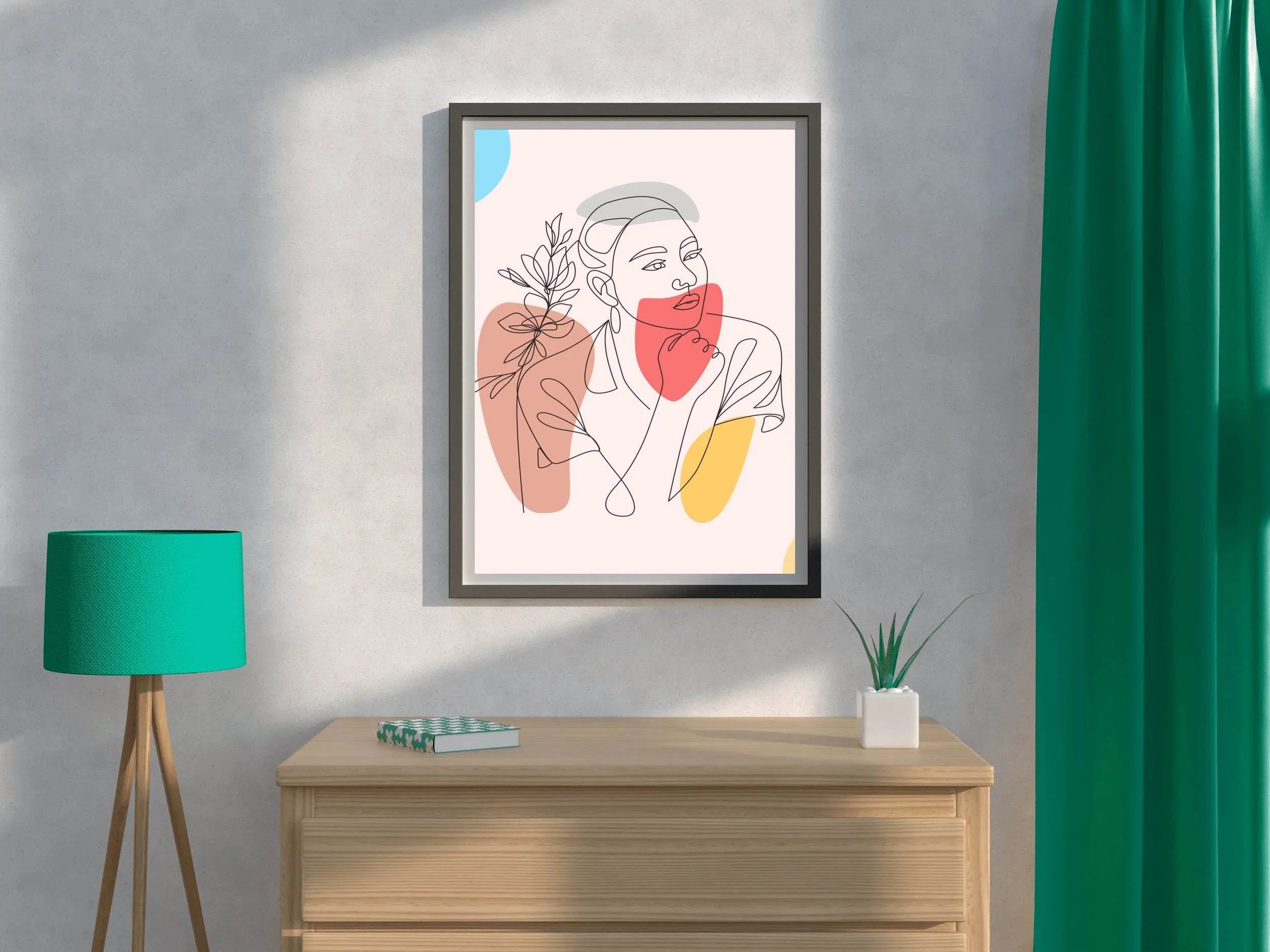Minimal Design Of A Woman's Face Wall Art - beink online art store