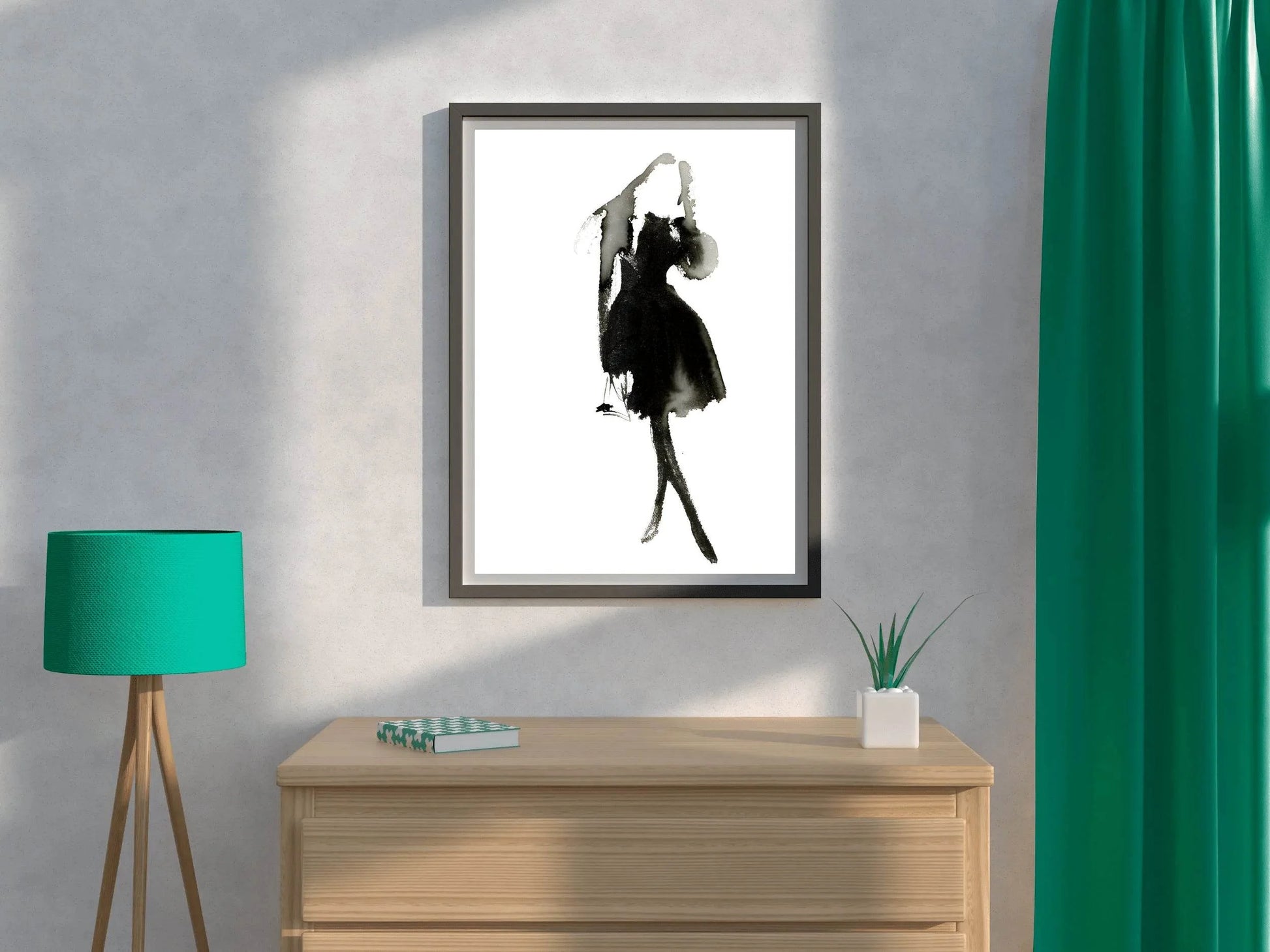 Ink-Washed Elegance - Graceful Form Woman Art - beink online art store