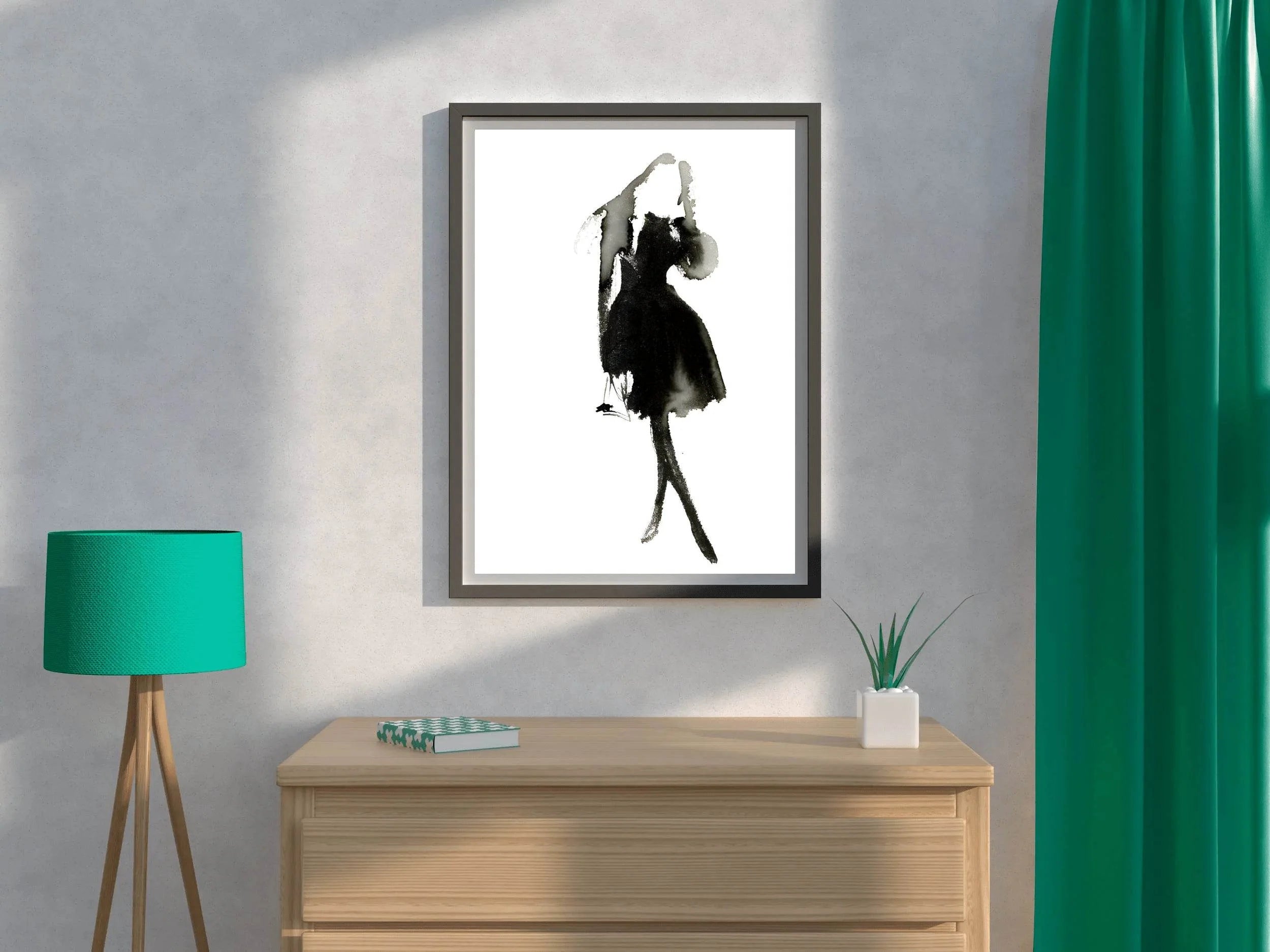 Ink-Washed Elegance - Graceful Form Woman Art - beink online art store