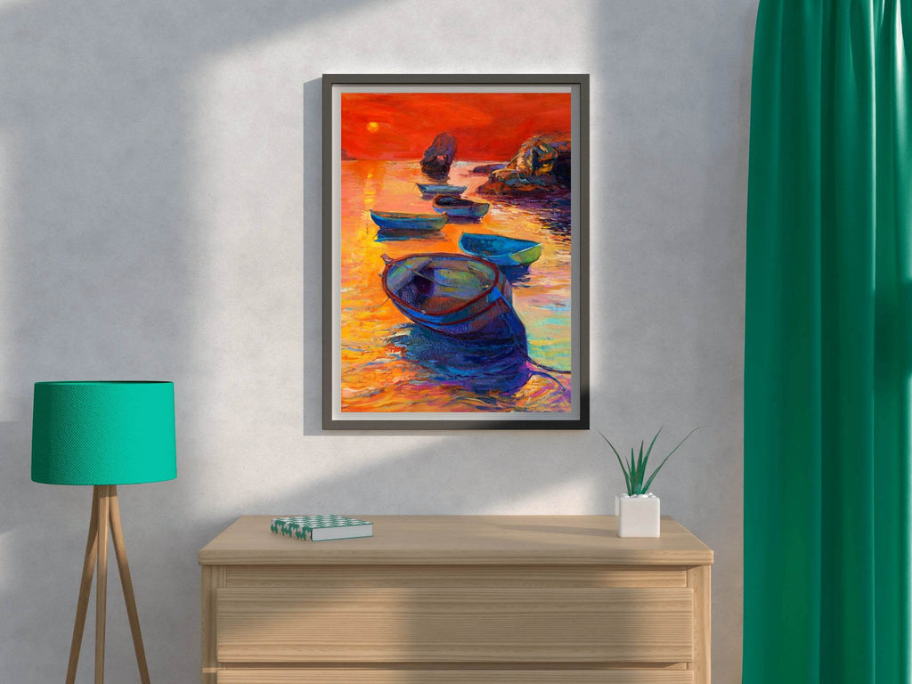 Small Boats at Sunset Wall Art - beink online art store