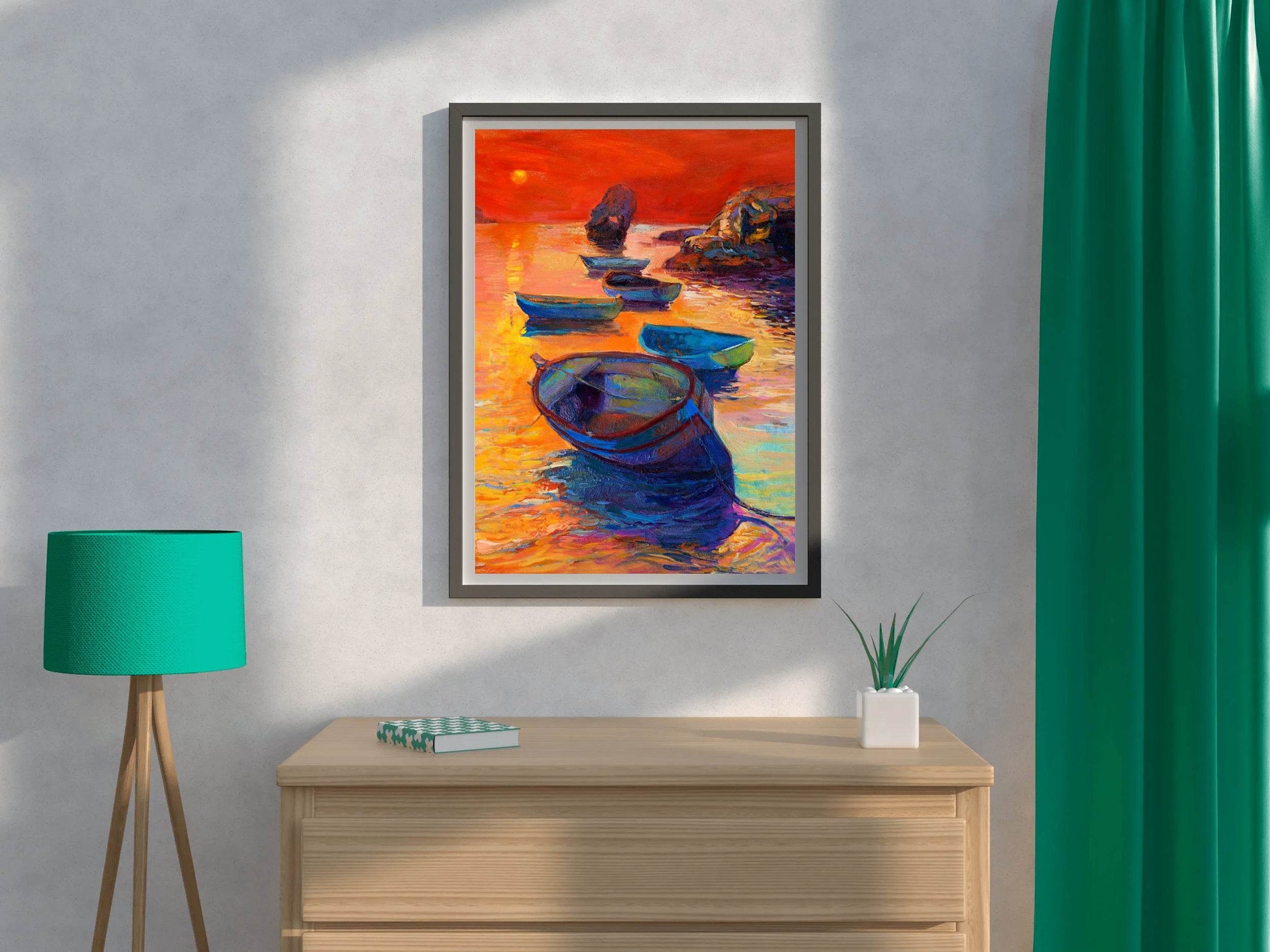 Small Boats at Sunset Wall Art - beink online art store