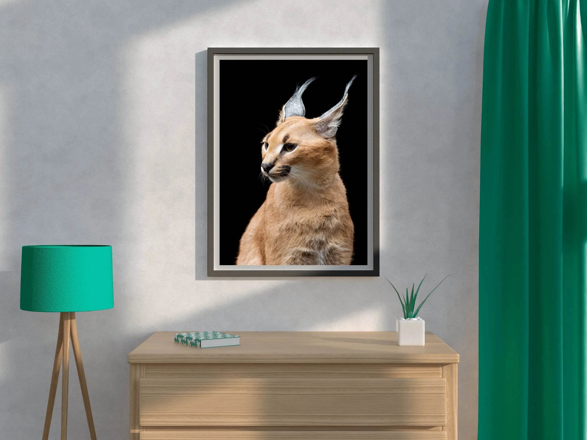 Wild Cart Caracal Face Wall Art - beink online art store