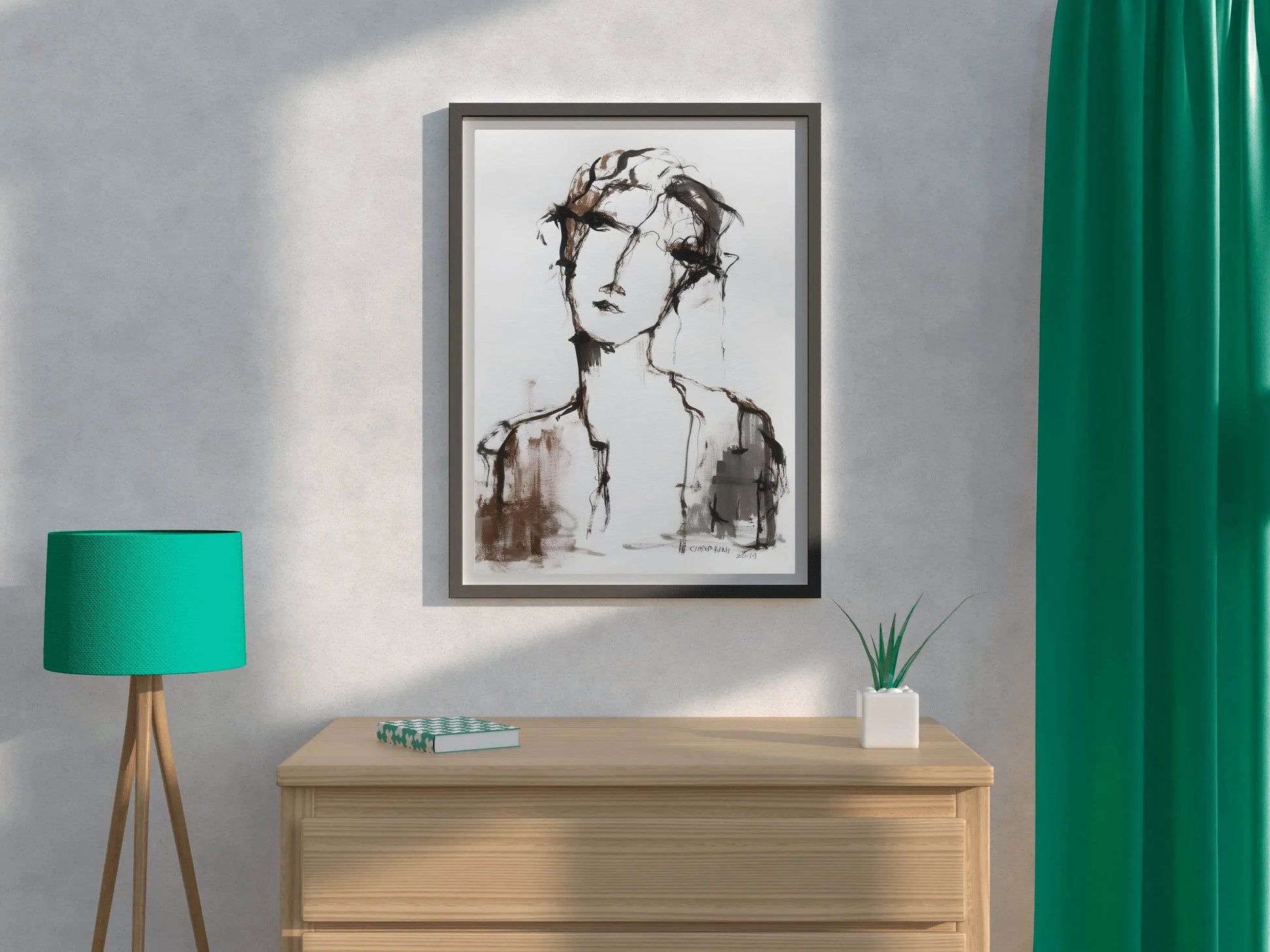 Ink and Watercolor Expressive Face Wall Art - beink online art store