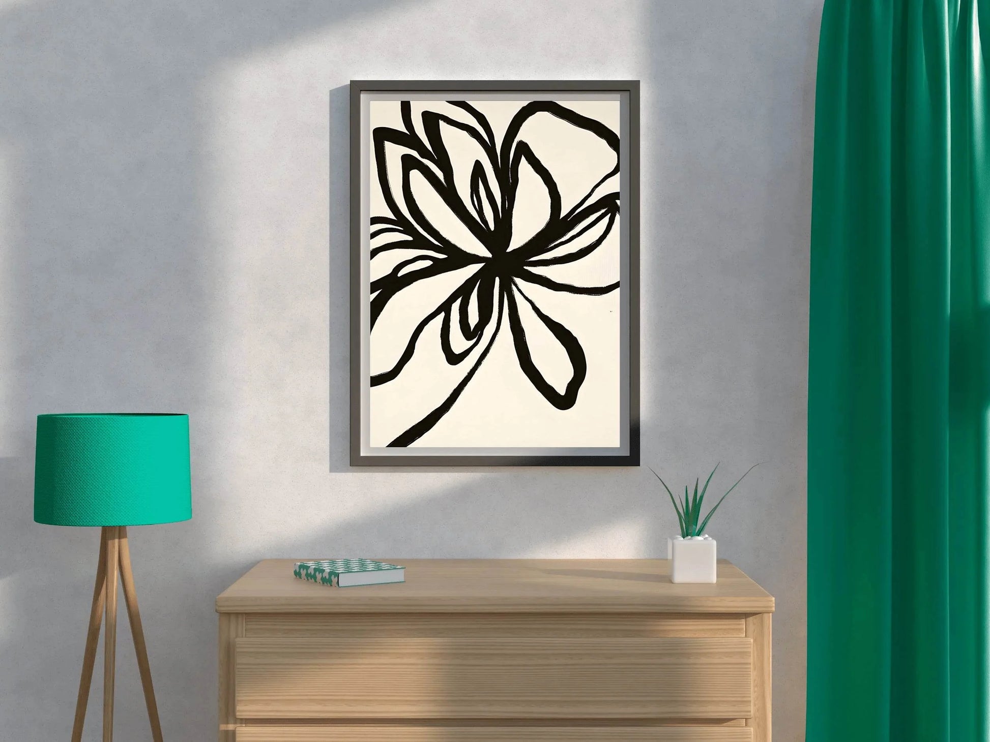 Abstract Black Floral Modern Wall Art - beink online art store