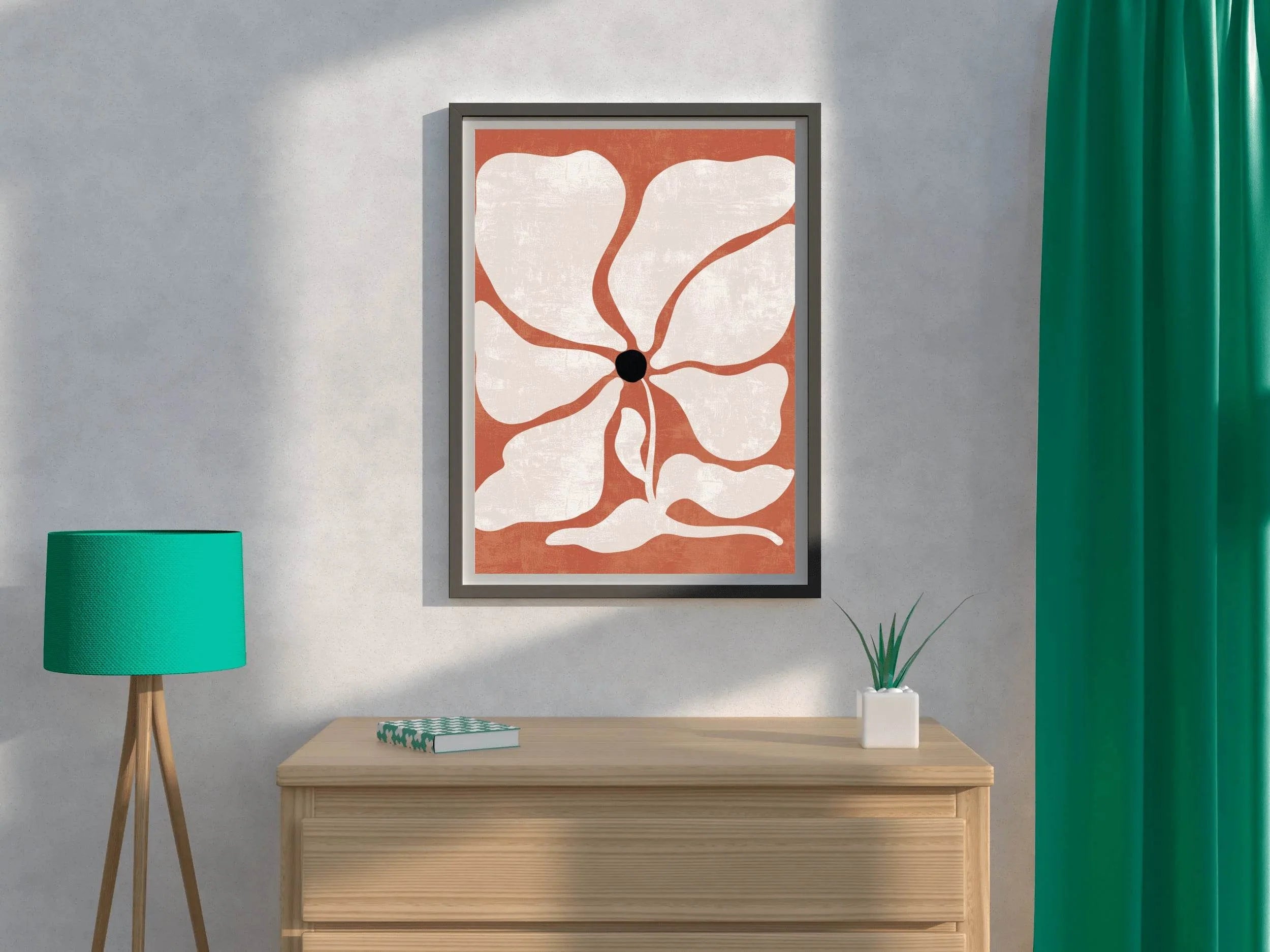 Red Daffodil Daisy Flowers ArtWork - beink online art store