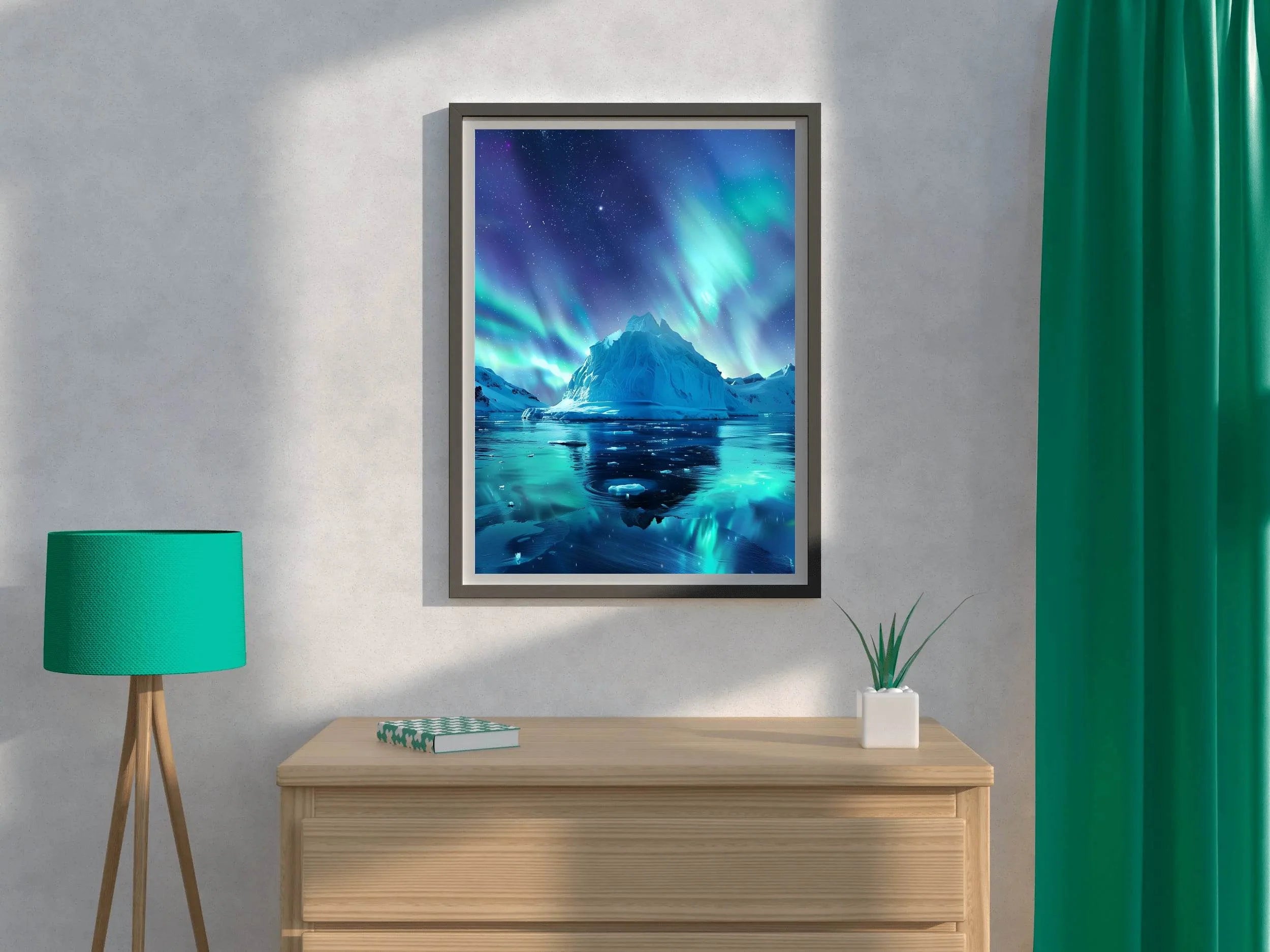 Breathtaking Northern lights in a Polar landscape Wall Art - beink online art store