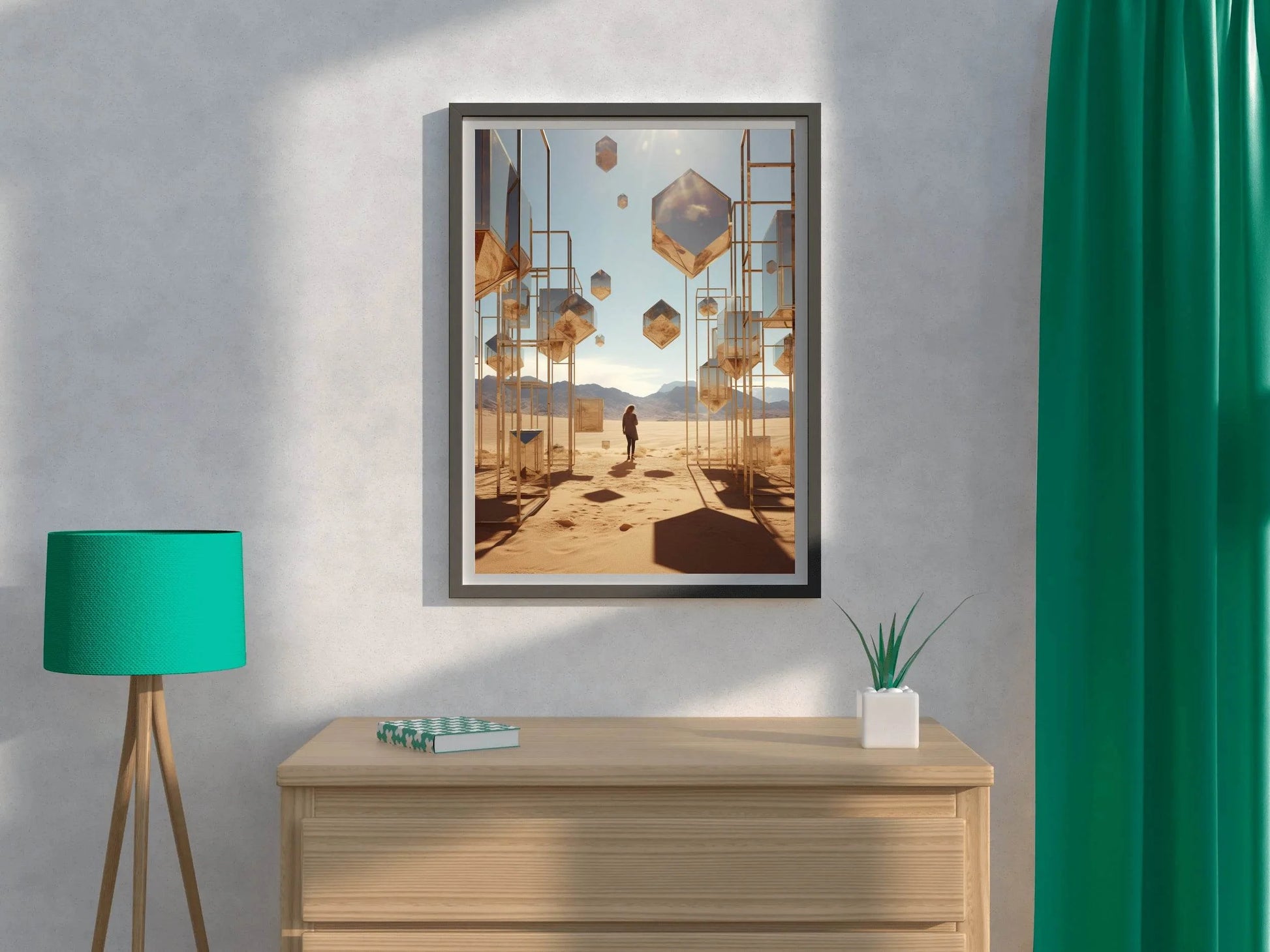 Digital Painting of Women Standing in Desert - beink online art store