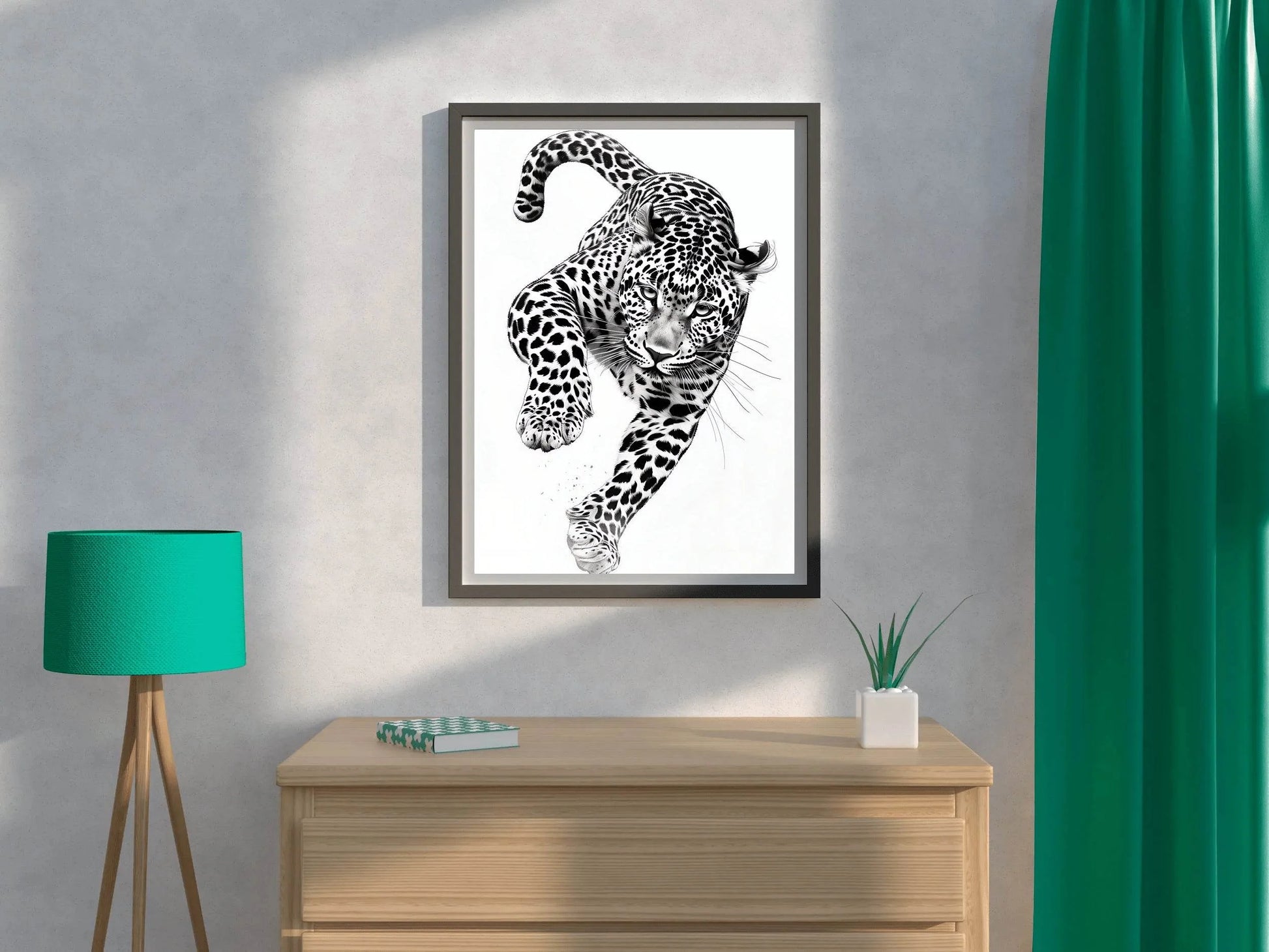 Black and White Leopard Wall Art - beink online art store