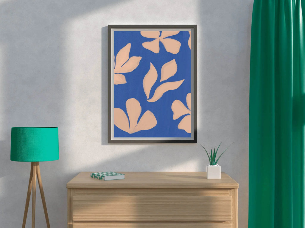 Productive Blue Leaves Wall Art - beink online art store