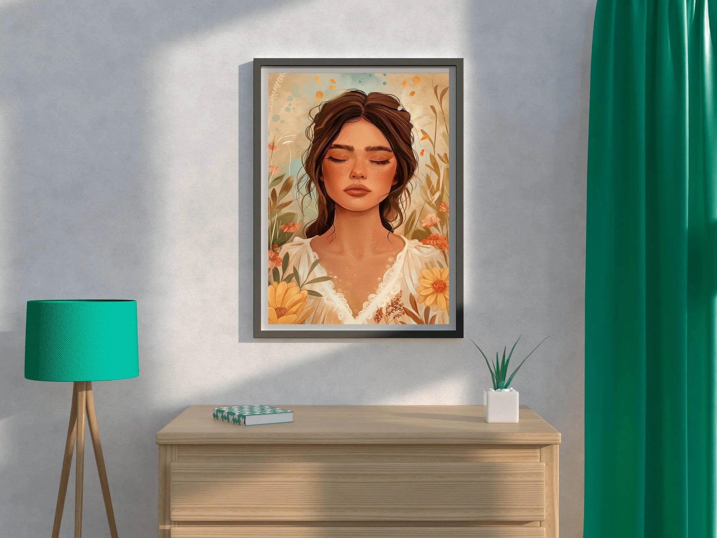 Woman Illustration Boho Feminine ArtWork - beink online art store