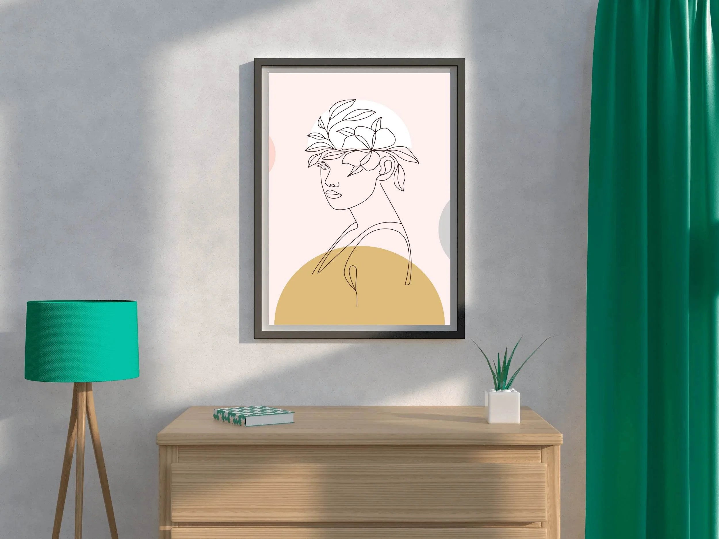 Minimal Design of Beautiful Head Flower Wall Art - beink online art store
