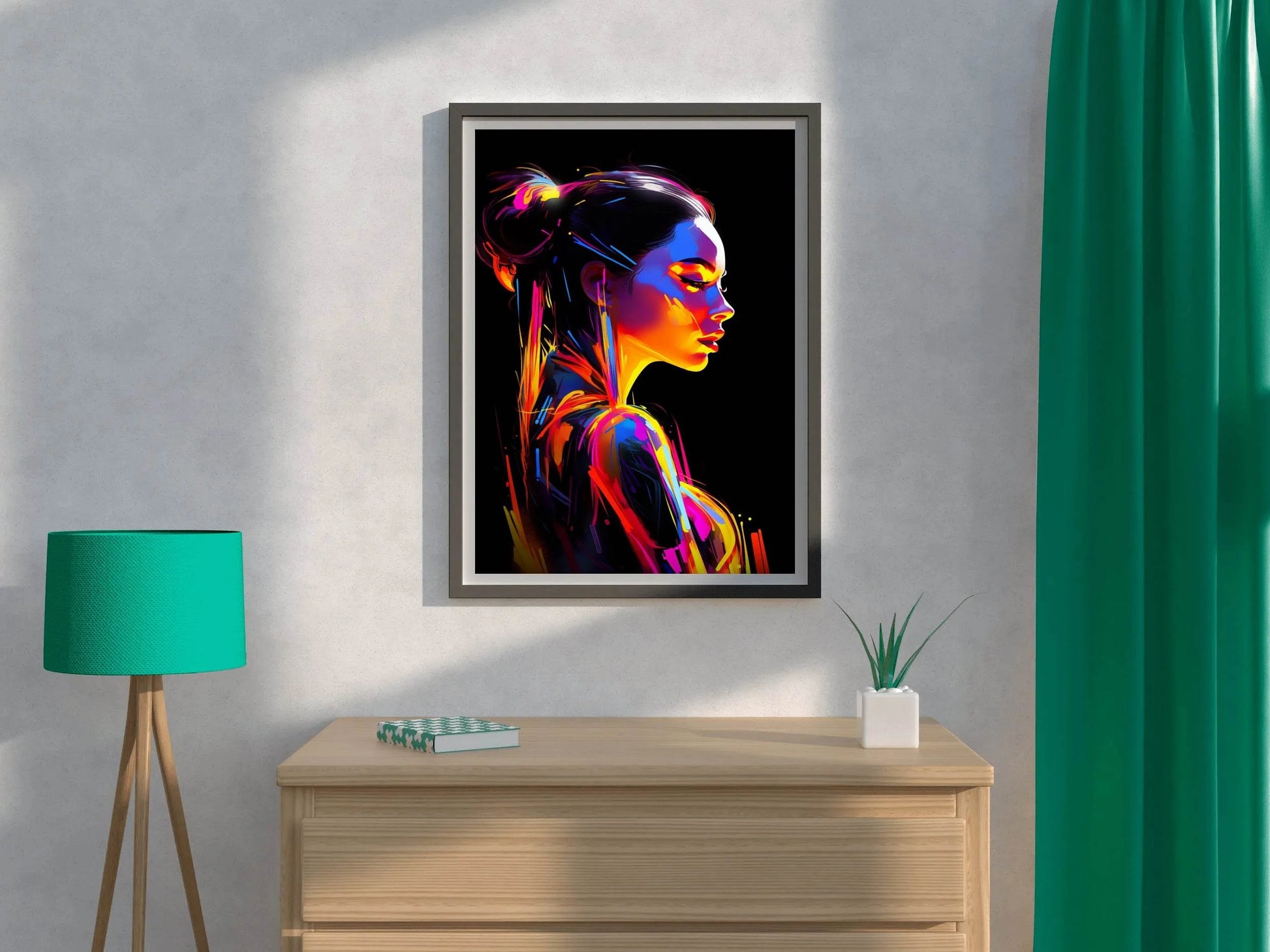 Neon Painting of Women Digital Art - beink online art store