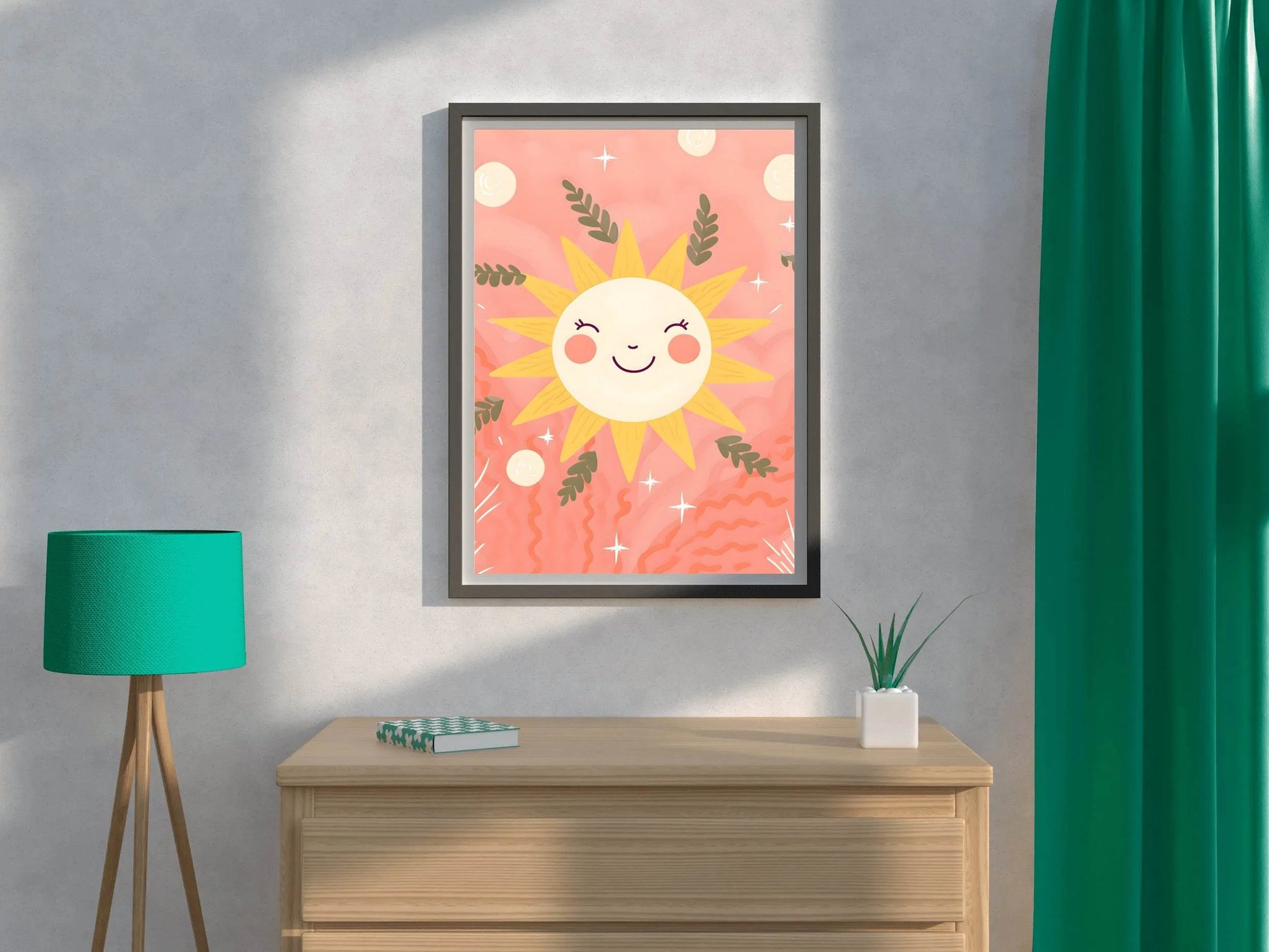Illustration of Smiling Sun Wall Art - beink online art store