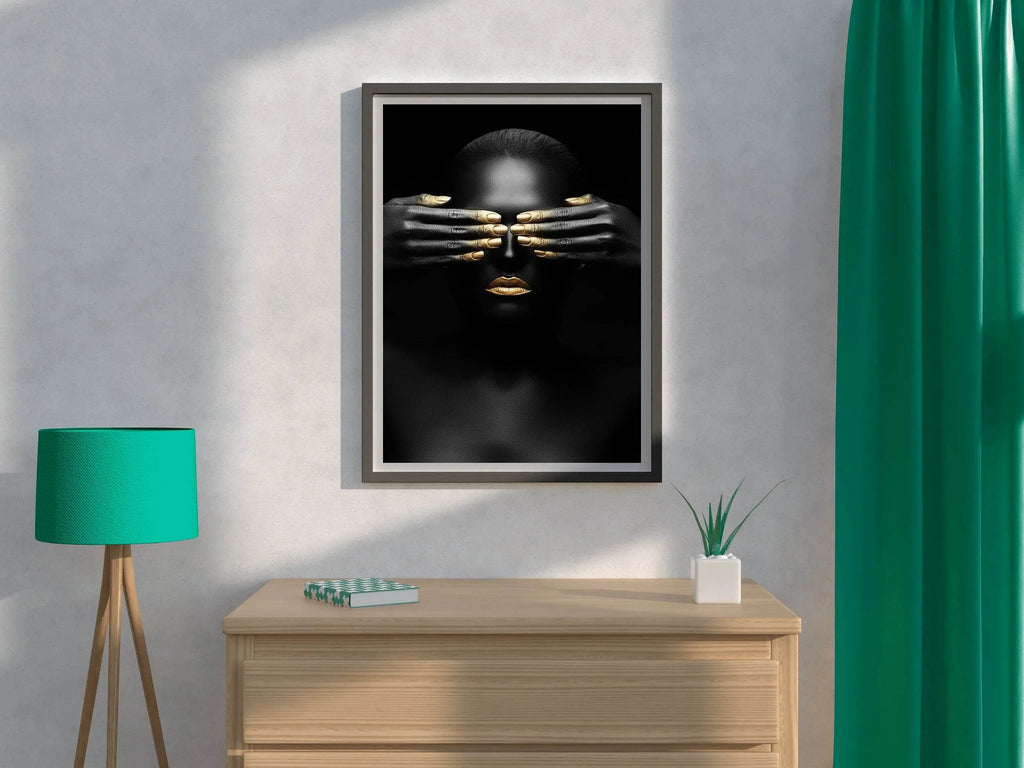 Golden Fingers Of a Black Woman Wall Art - beink online art store