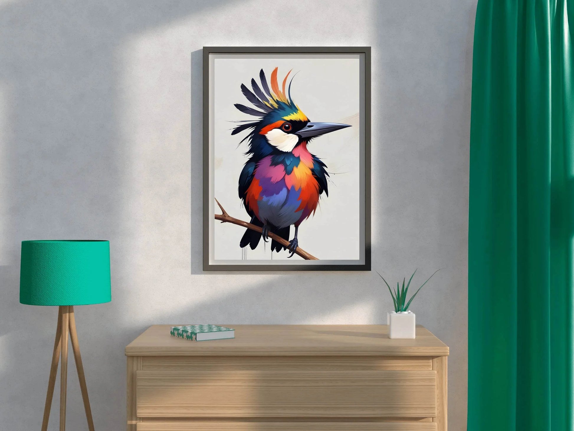 Watercolor Kingfisher Bird Wall Art - beink online art store