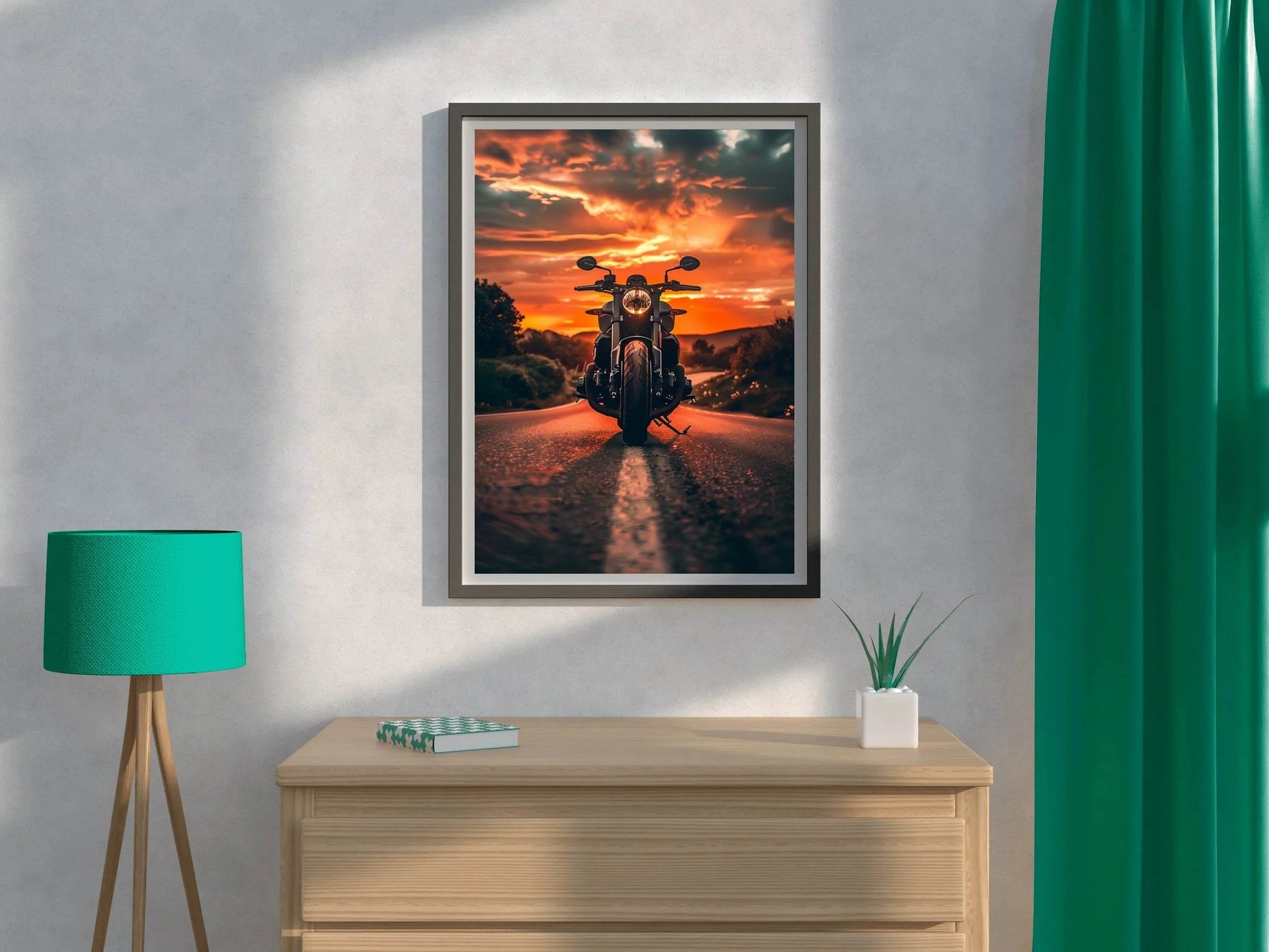 Motorcycle in Sunset Wall Art - beink online art store