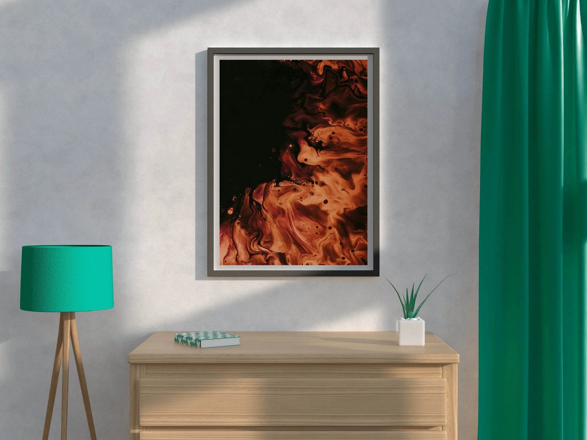 Fire Burning Brush Strokes Abstract Wall Art - beink online art store