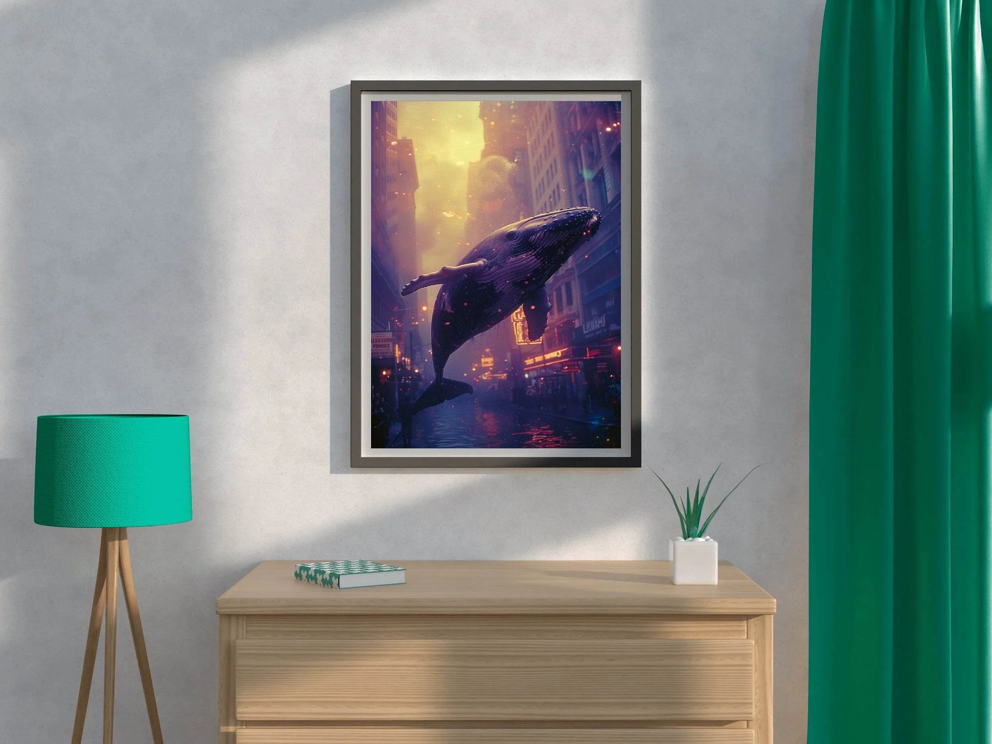 Whale in the Sky Animal Wall Art - beink online art store
