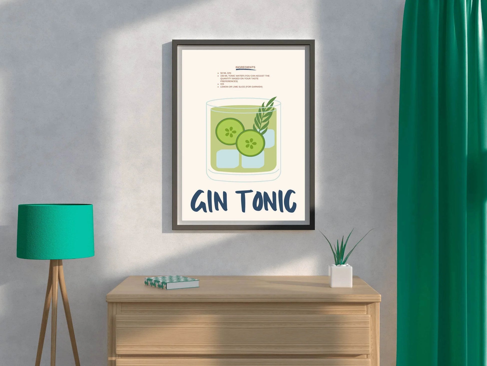 Gin and Tonic Cocktail Wall Art - beink online art store