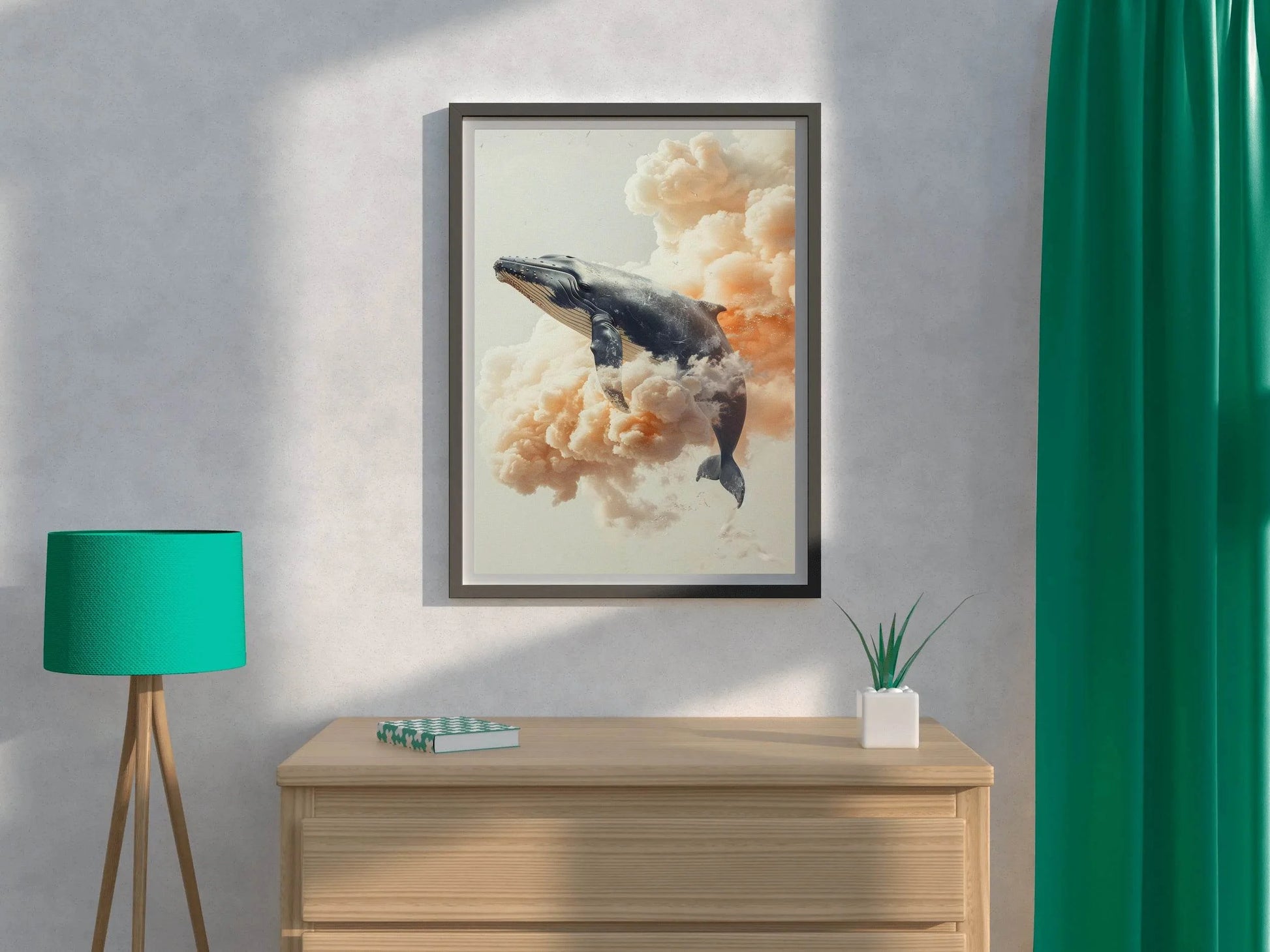 Fantasy Whale in the Sky Animal Wall Art - beink online art store