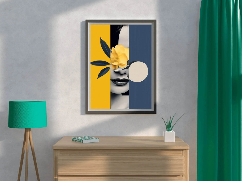 Modern Lady With Flower Abstract Wall Art - beink online art store
