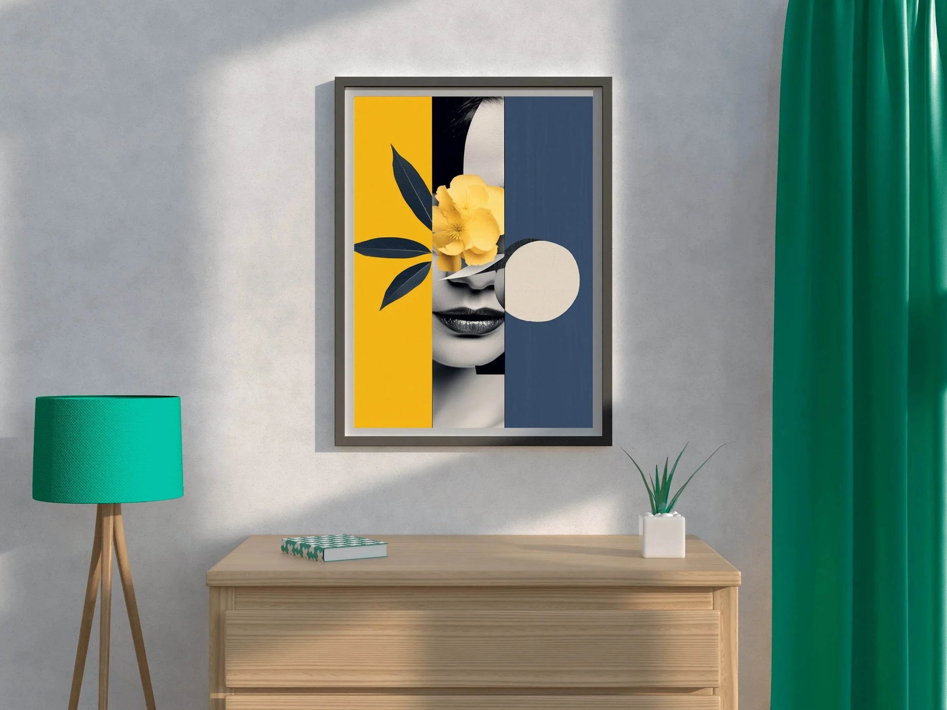 Modern Lady With Flower Abstract Wall Art - beink online art store