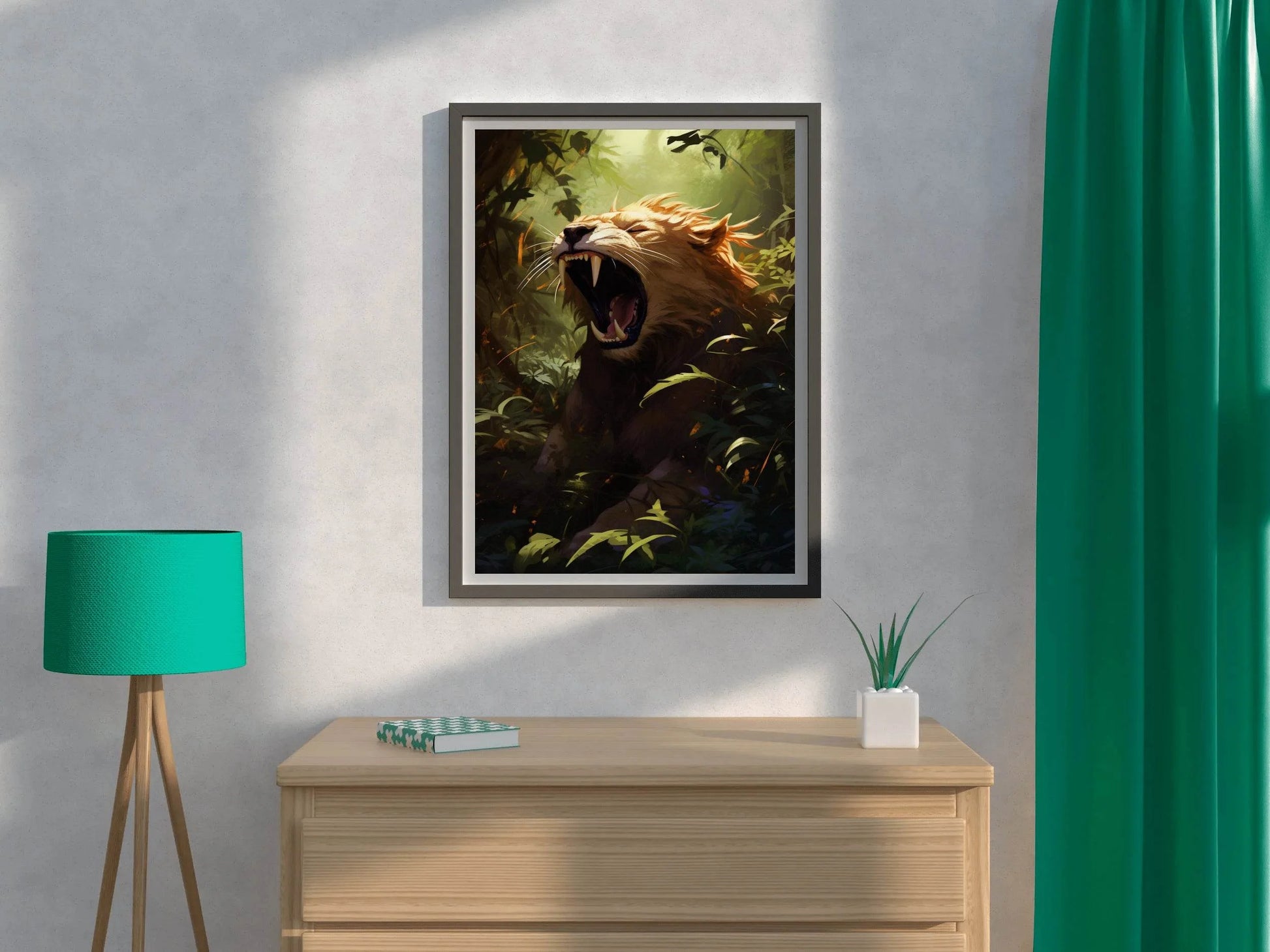 Roaring Liger Animal Wall Art - beink online art store