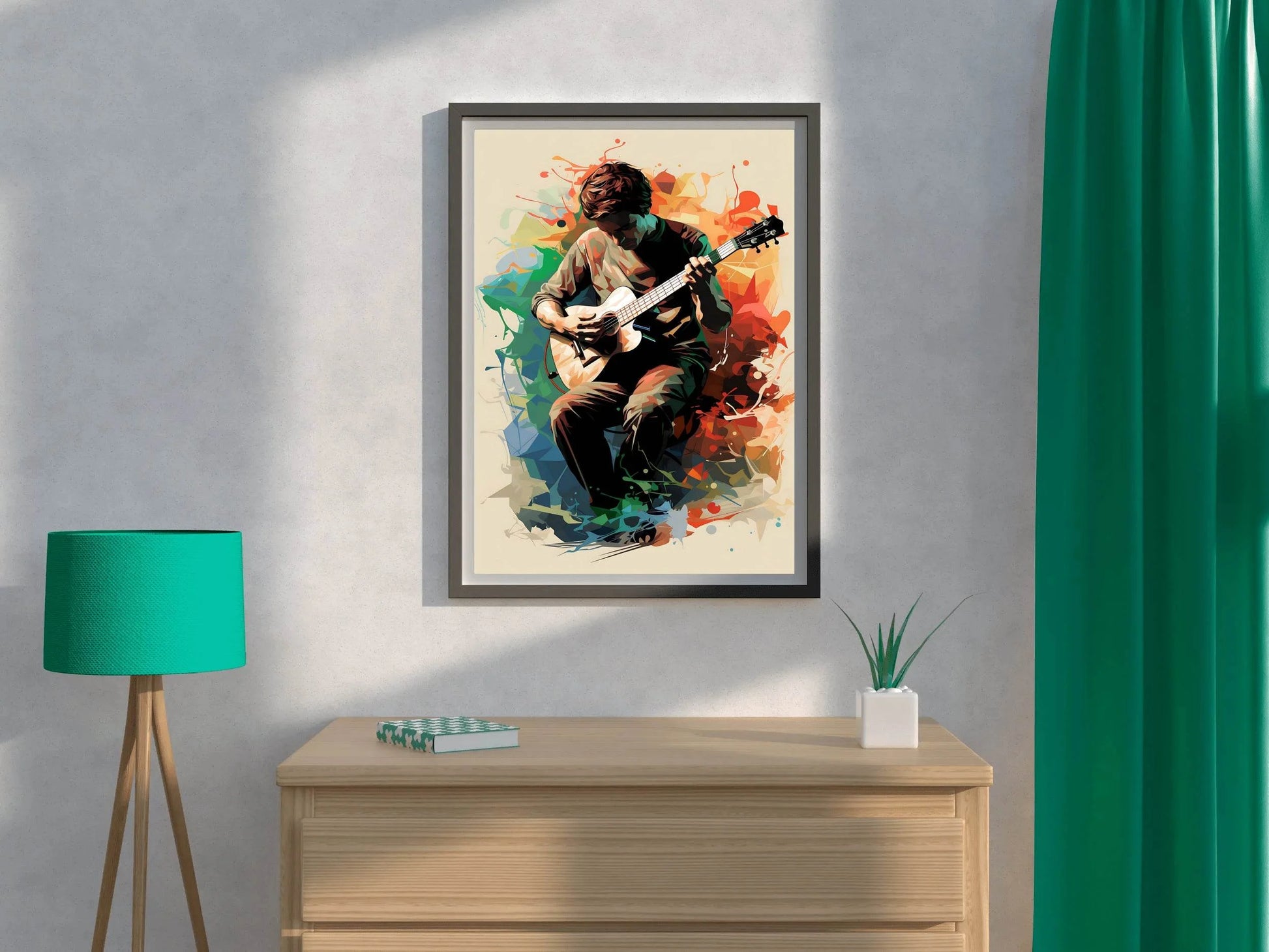 Playing Music With Guitar Wall Art - beink online art store
