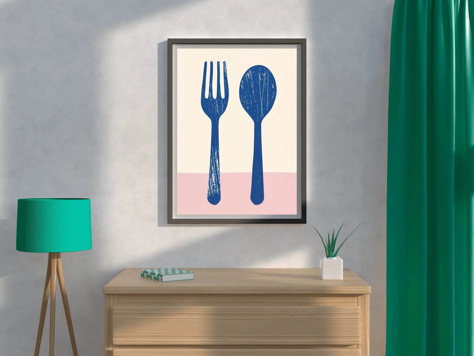Blue Steel Utensils Wall Art - beink online art store