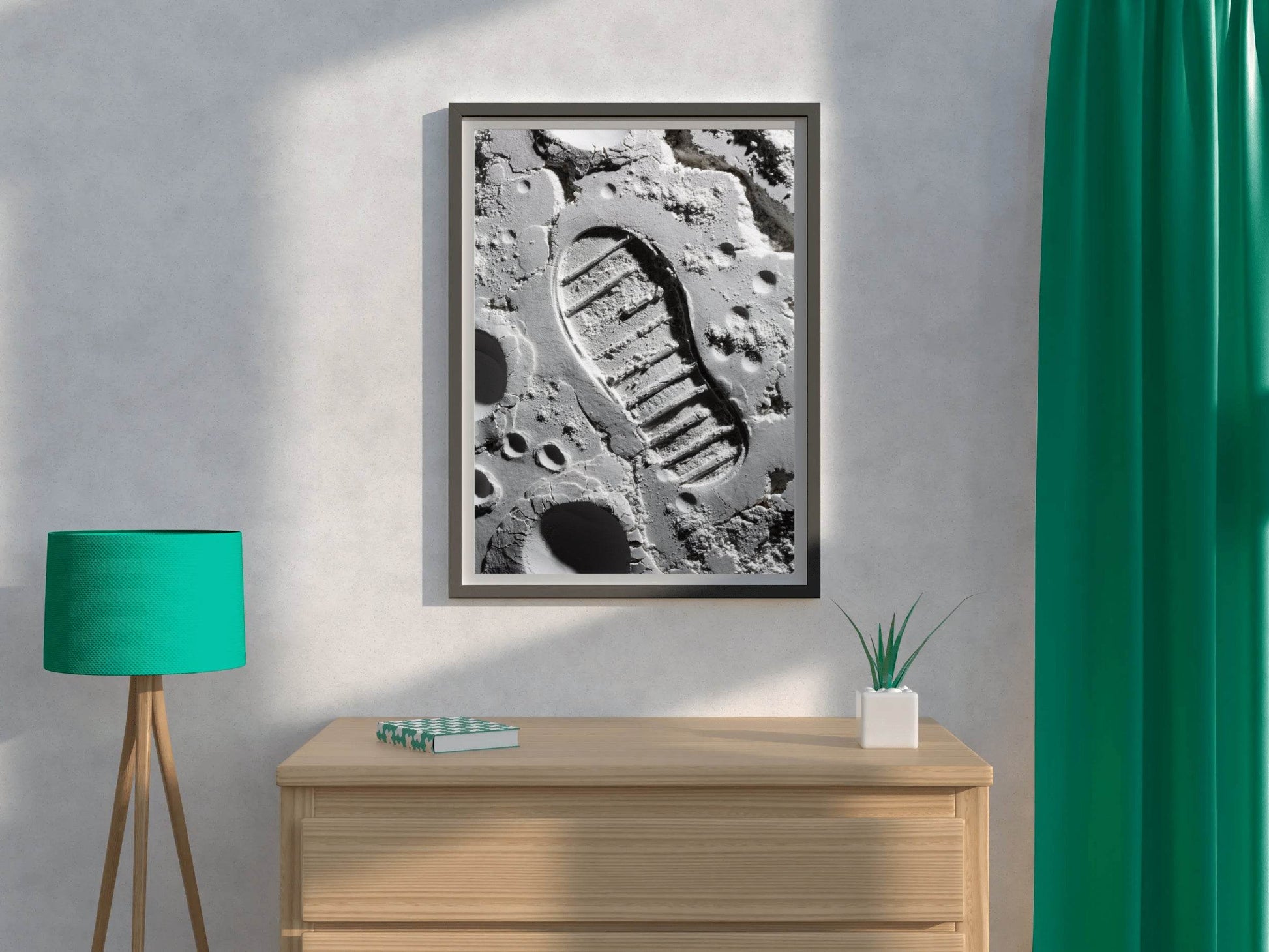 Moon astronaut Footprint on moon Wall Art - beink online art store