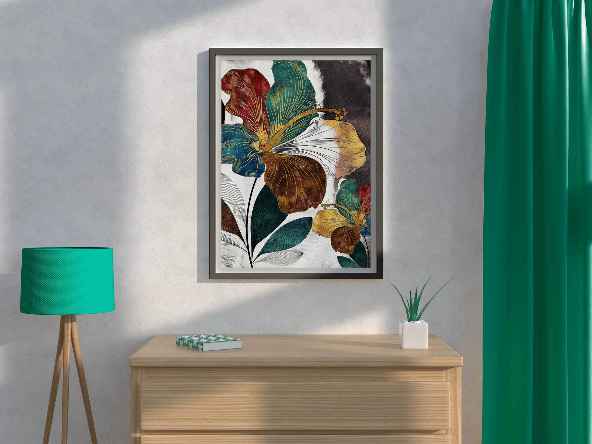 Floral Fusion - Multicolor Patels Modern Wall Art - beink online art store