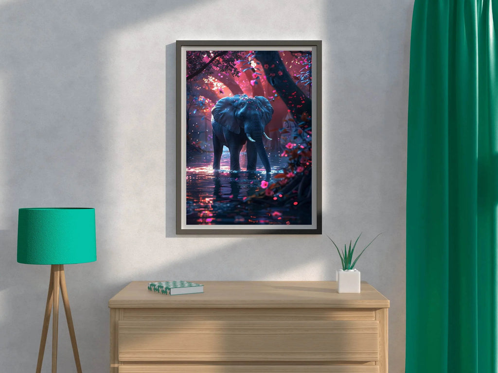 Abstract African Bush Elephant Animal Wall Art - beink online art store