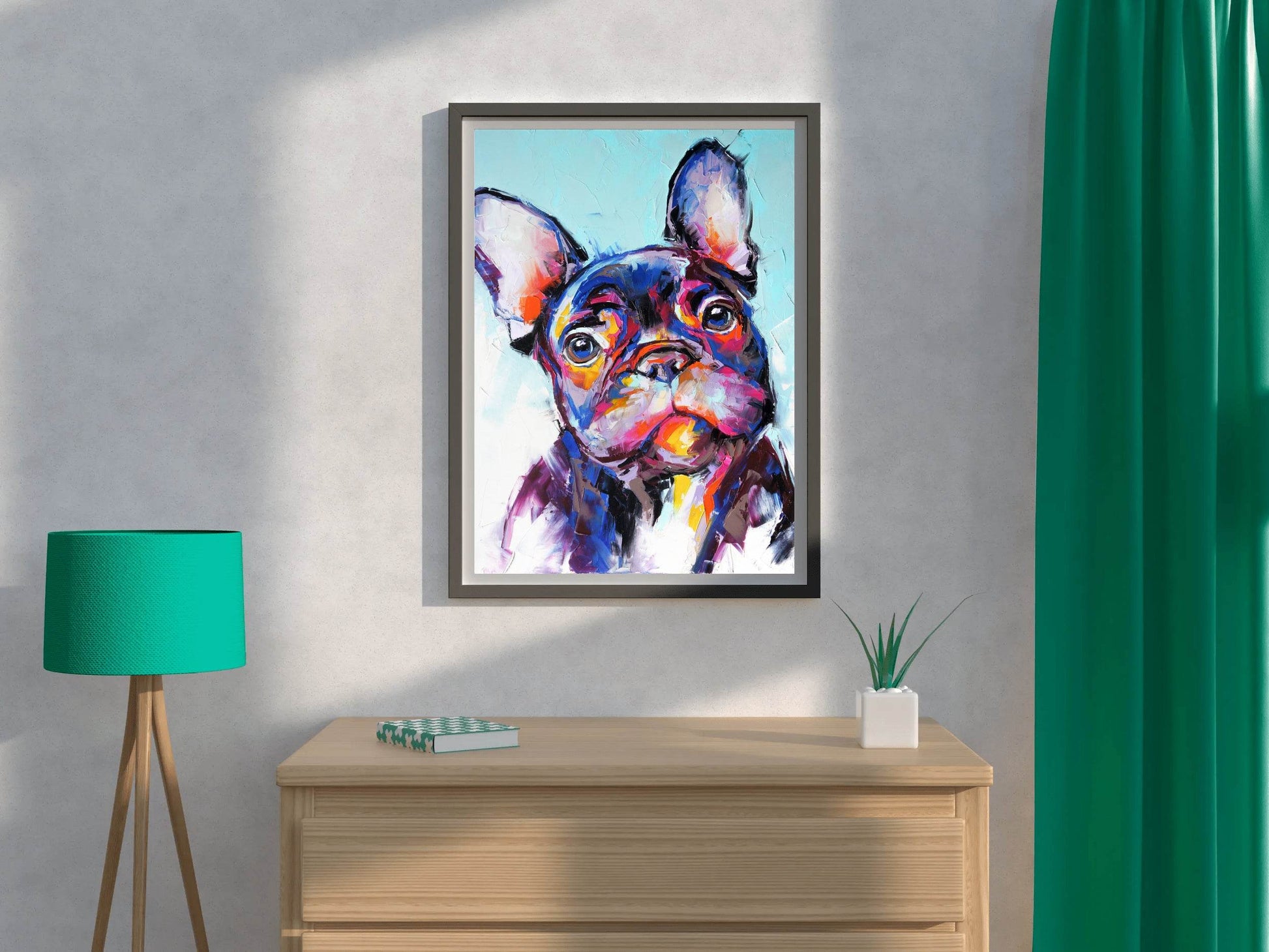 Colorful Painting of French Bull Dog - beink online art store