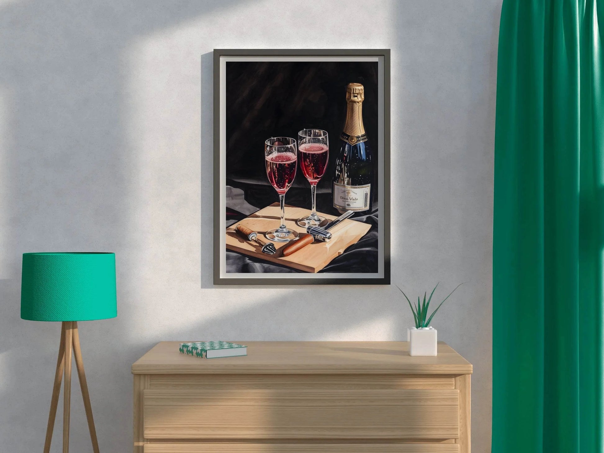 Red Sparkling Wine Wall Art - beink online art store