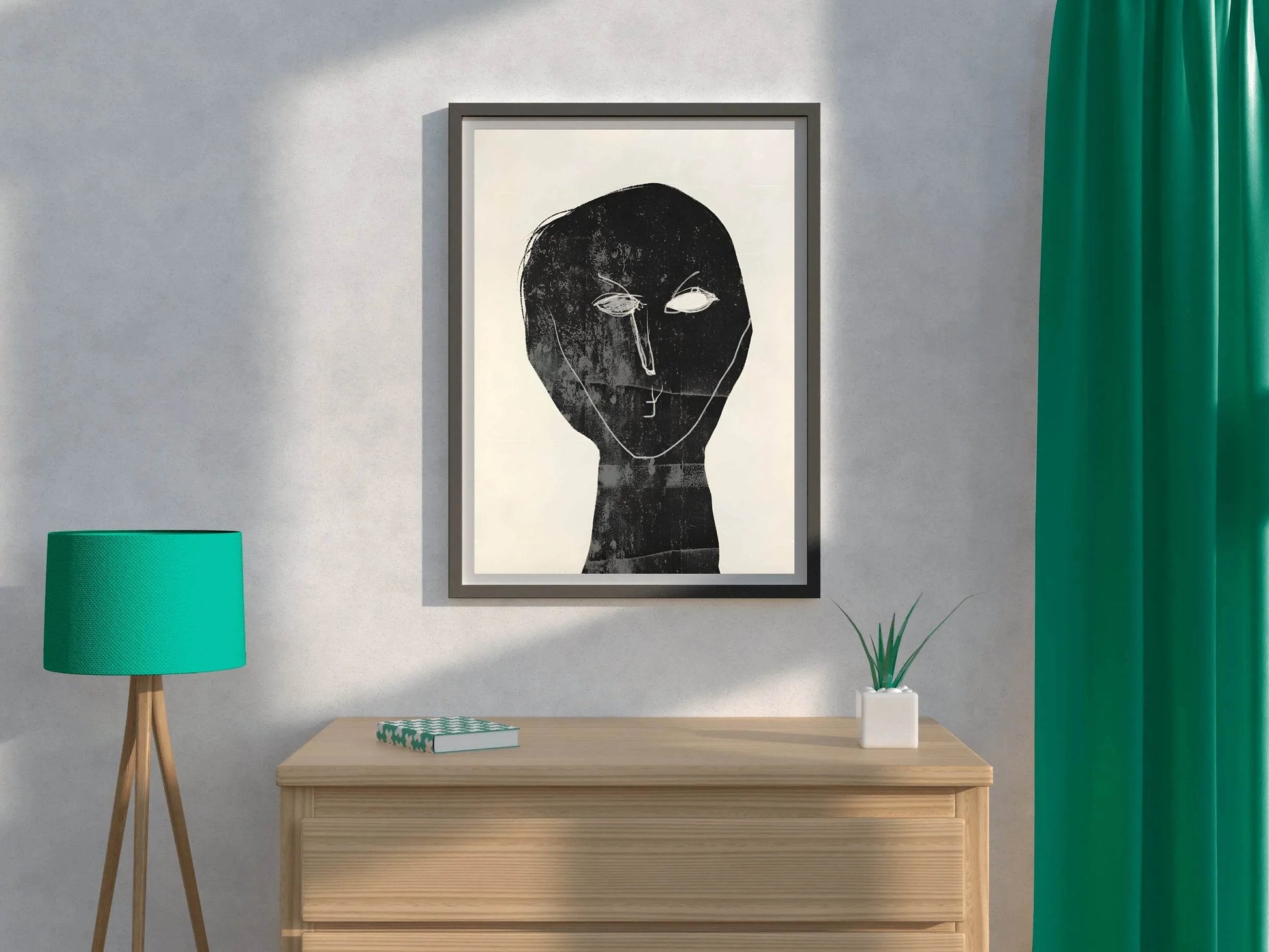 Black Ink-Stained Face Modern Wall Art - beink online art store
