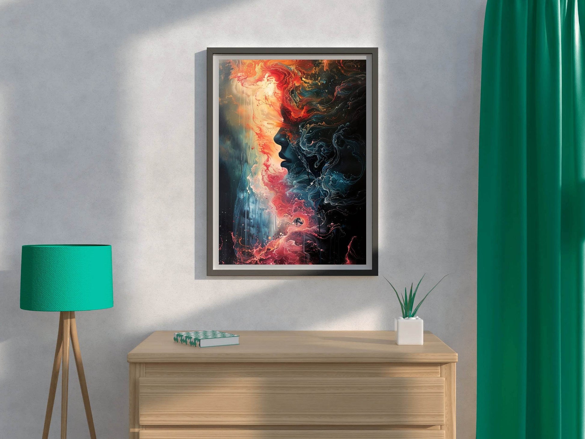 Colorful Oil Painting With Women Face Digital Art - beink online art store