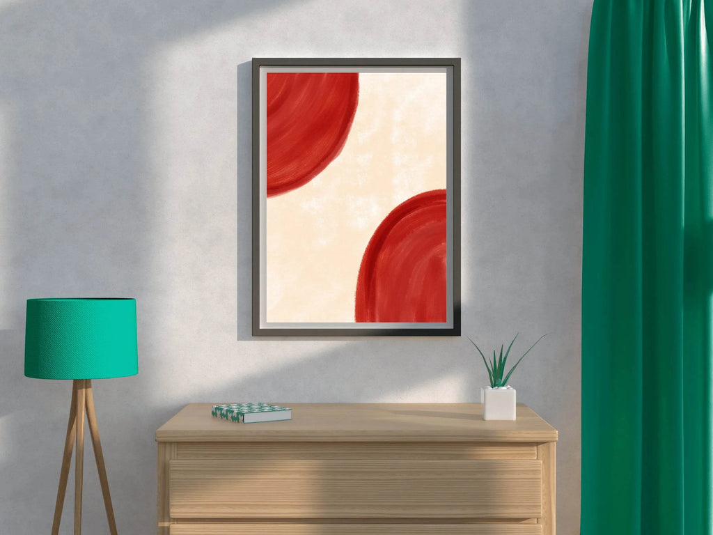Red Semicircle Wall Art - beink online art store
