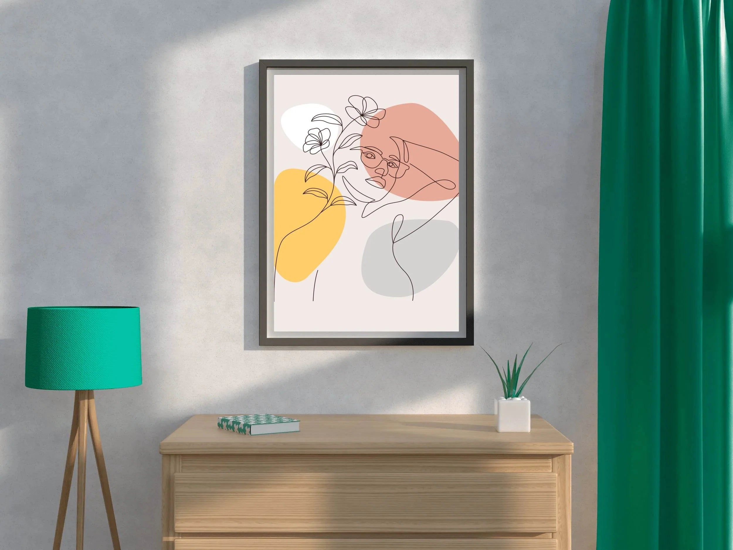 Beautiful Woman With Flowers on Her Head Wall Art - beink online art store