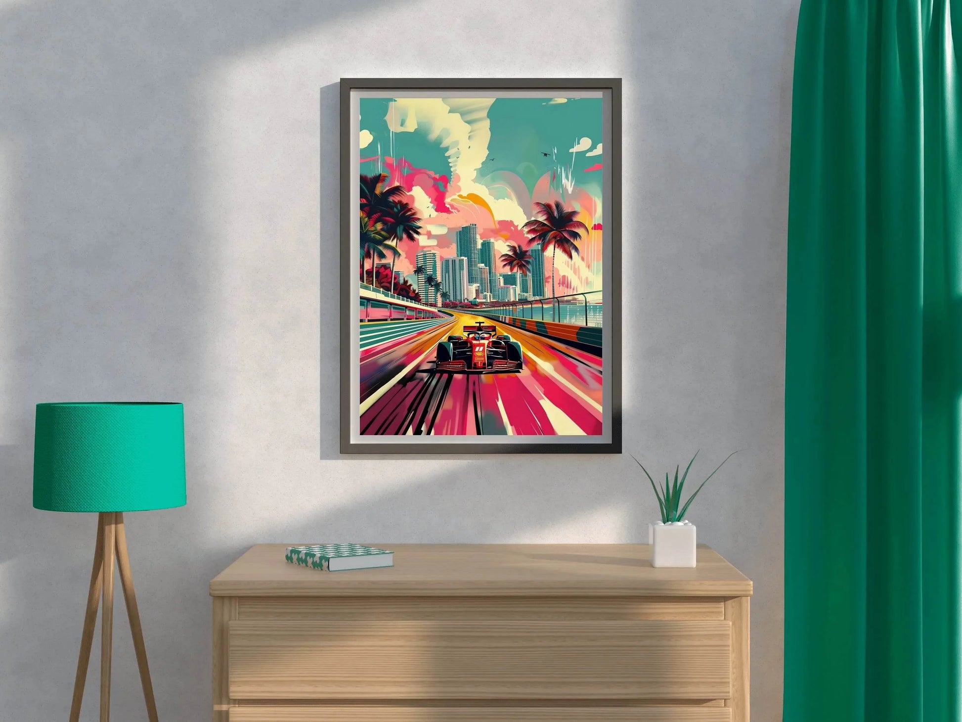 Formula 1 Watercolor Painting Wall Art - beink online art store