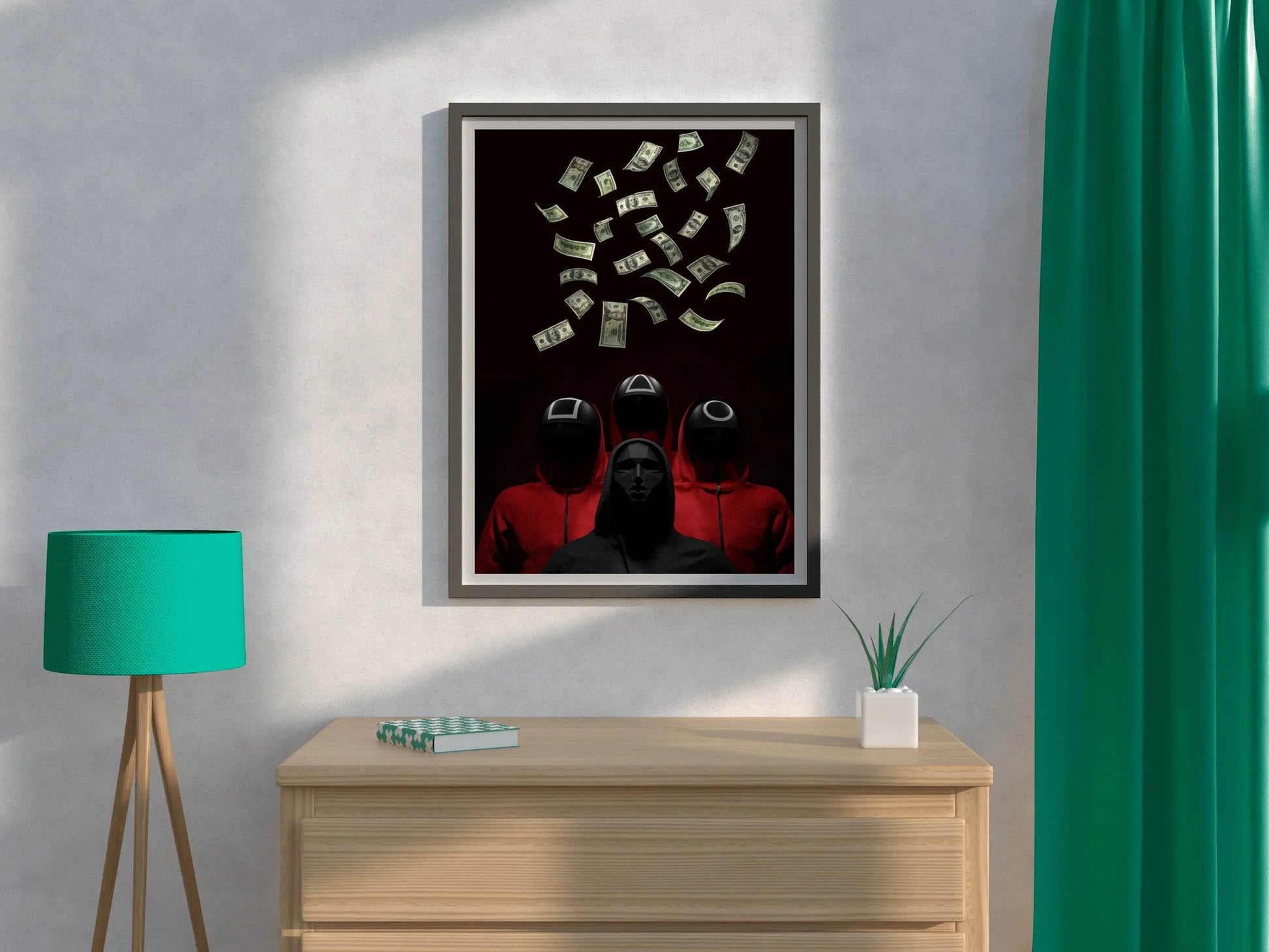 Falling Money - Squid Game Wall Art - beink online art store