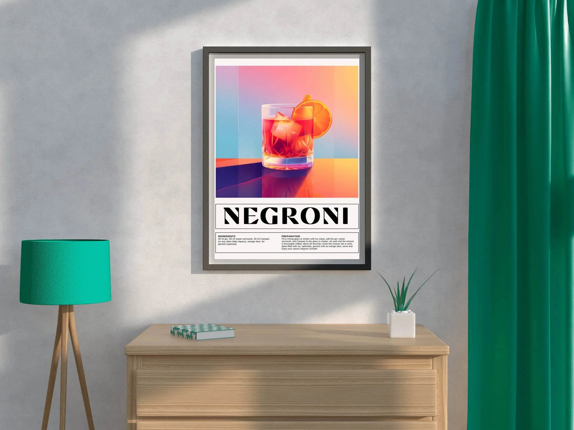 Traditional Negroni Cocktail Wall Art - beink online art store