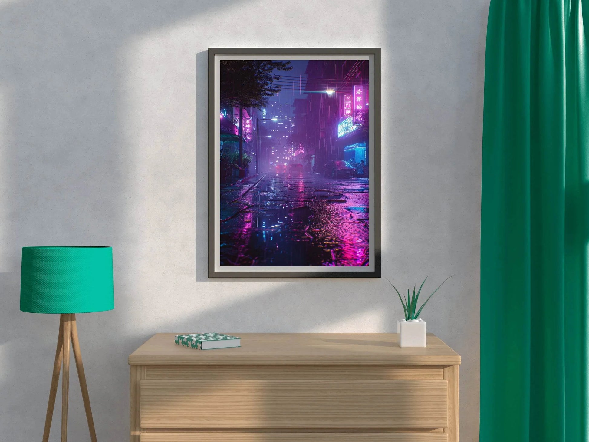 Street Featuring Neon Lights Wall Art - beink online art store