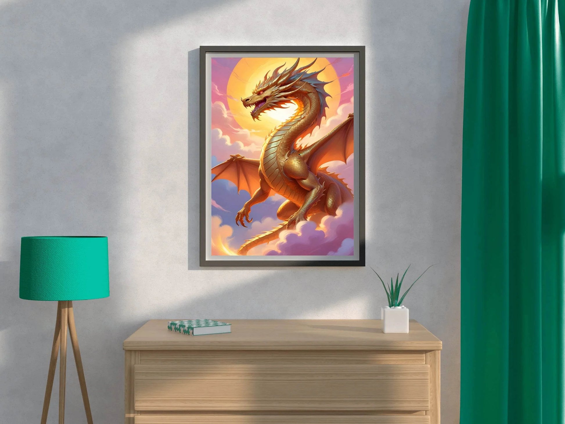 Golden Dragon Animal Wall Art - beink online art store